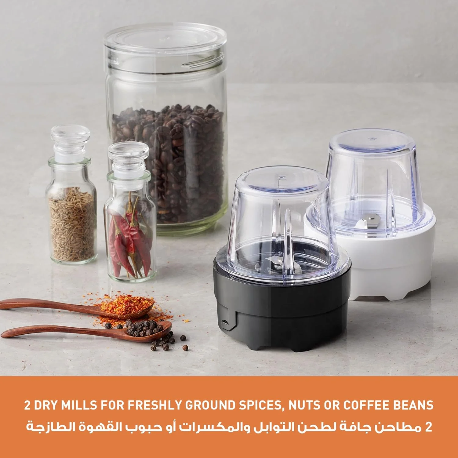 مخلوط کن پاناسونیک با موتور 450 وات، تیغه استیل ضد زنگ منحنی برای مخلوط کردن یکدست، پارچ پلاستیکی 1.45 لیتری برای استفاده آسان، 2 آسیاب خشک برای آسیاب کردن، 2 سرعت + 1 پالس، قفل ایمنی - MX-CP3121