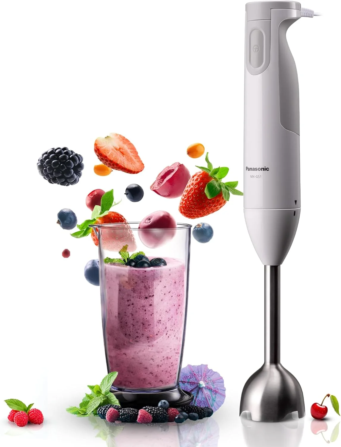 مخلوط کن دستی پاناسونیک MX-GS1، 600 وات، میله و لیوان استیل ضد زنگ با "حداقل 1 سال گارانتی سازنده"