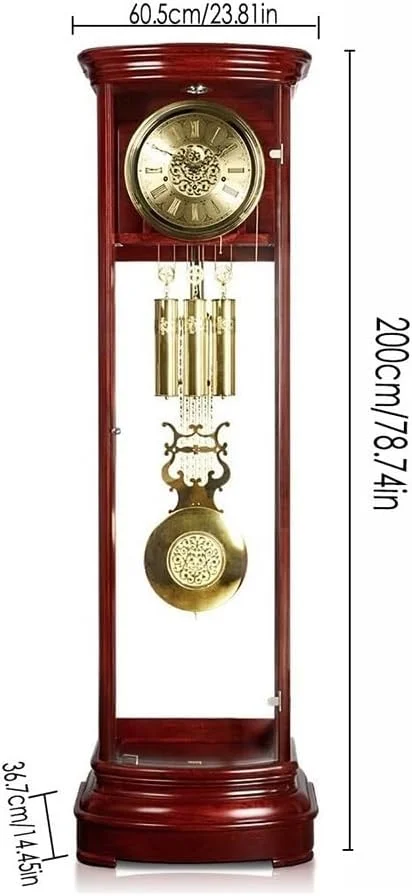 ساعت ایستاده Hhmmei2024-23، ساعت ایستاده کلاسیک 12 آهنگ برای اتاق نشیمن، اروپایی بی صدا و خلاقانه، دکوراسیون منزل