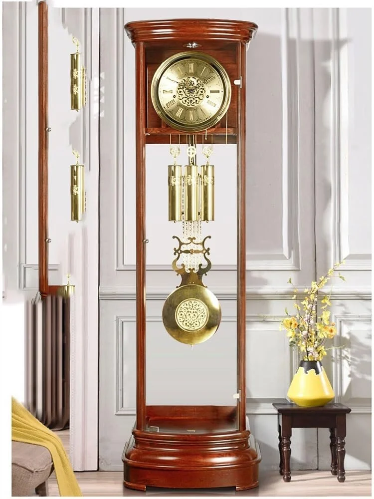 ساعت ایستاده Hhmmei2024-23، ساعت ایستاده کلاسیک 12 آهنگ برای اتاق نشیمن، اروپایی بی صدا و خلاقانه، دکوراسیون منزل