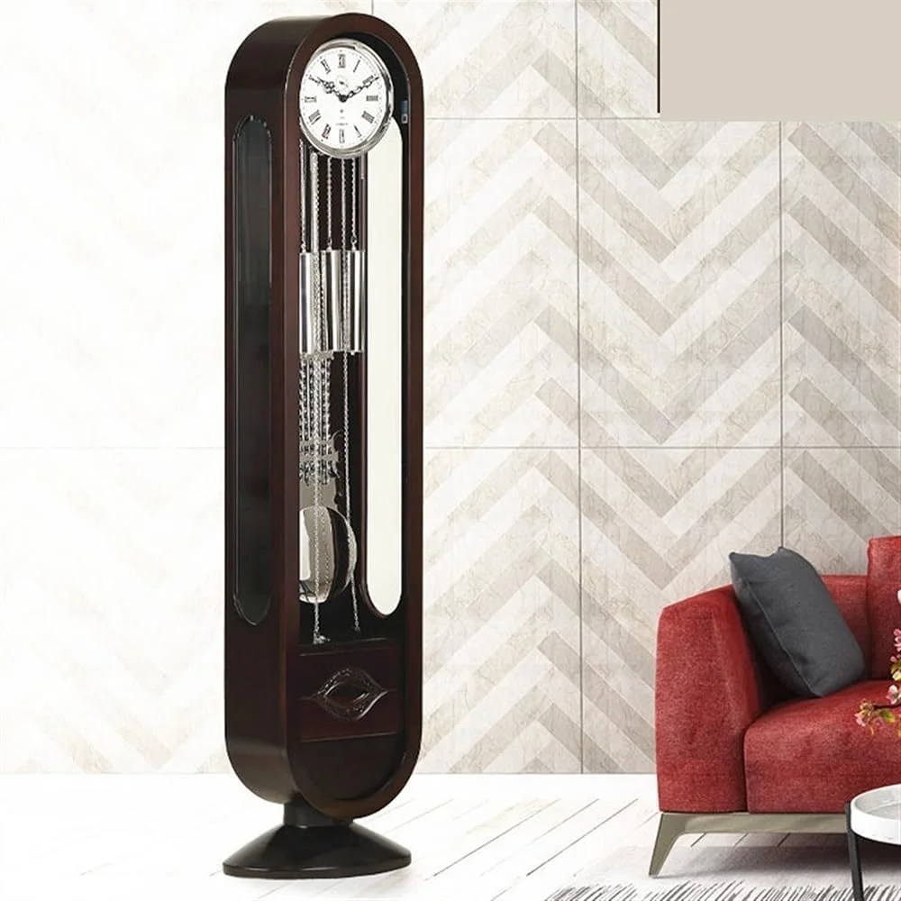 ساعت ایستاده Hhmmei2024-23، ساعت‌های ایستاده بزرگ برای اتاق نشیمن، لوکس، چوبی، رترو، بی‌صدا، دیواری، ساعت‌های قدیمی دکوراسیون منزل