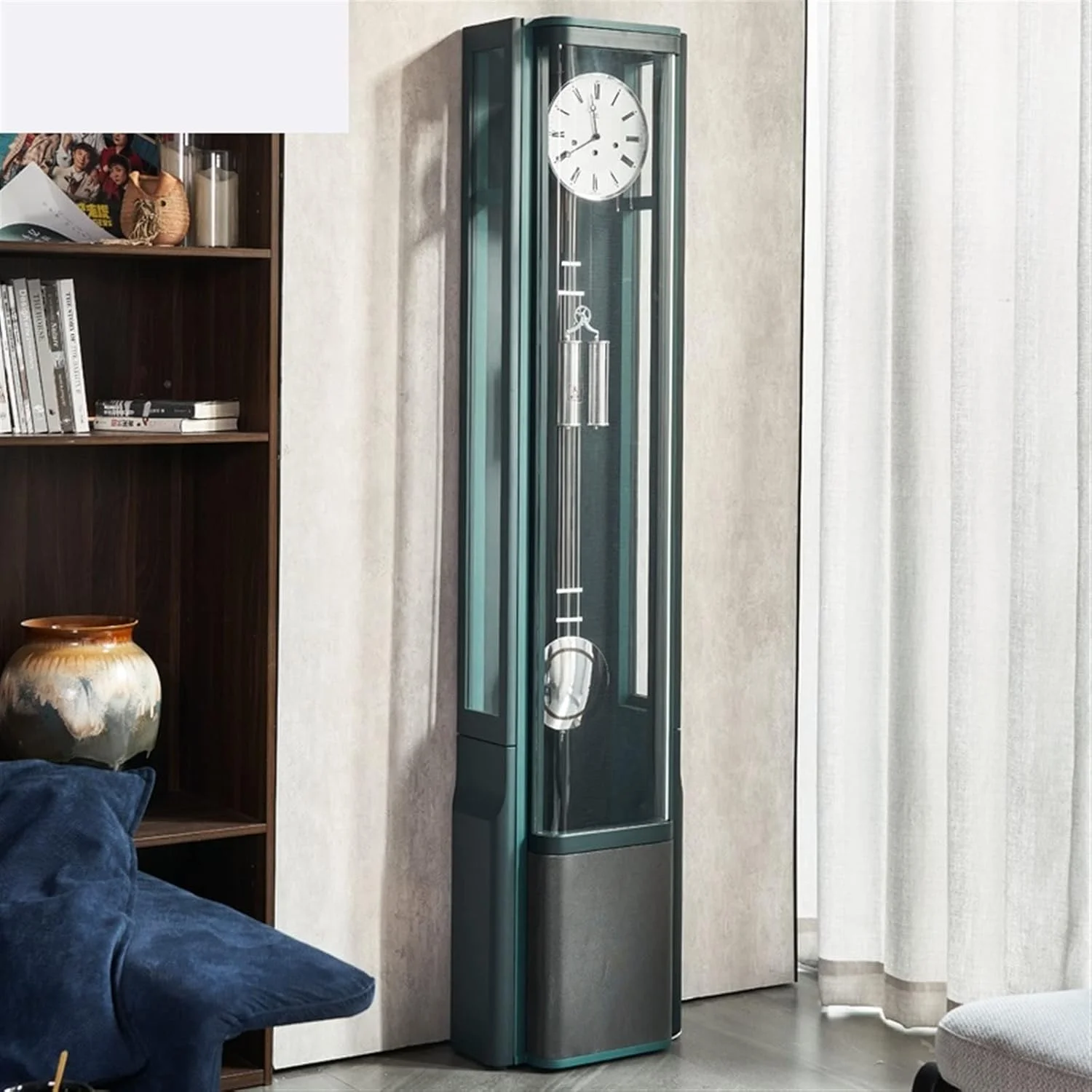 ساعت ایستاده Hhmmei2024-23 سبز محو با موتور کوارتز و تک زنگ، دکوراسیون منزل