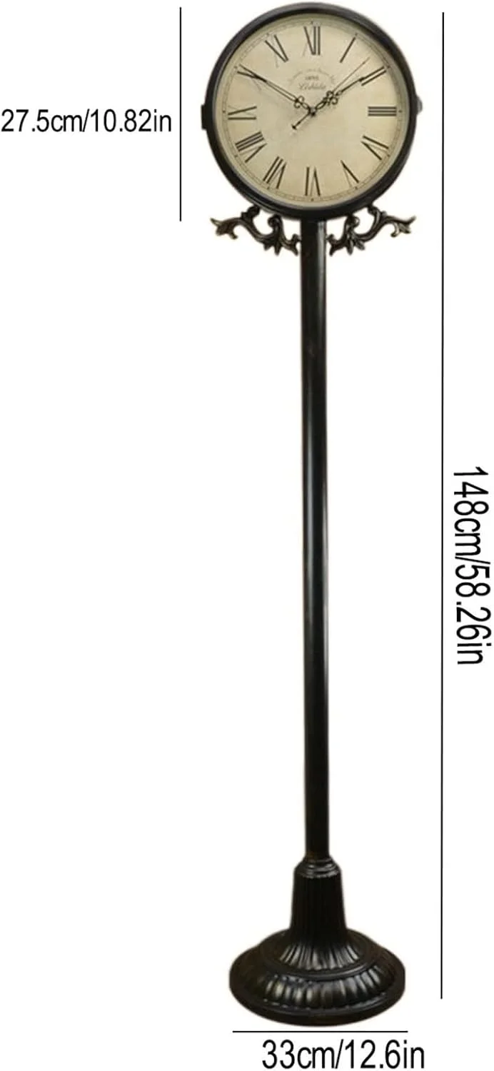 ساعت ایستاده Hhmmei2024-23، چراغ کنار مبلی رترو، نور جانبی برای اتاق نشیمن، طراحی لوکس، چراغ خواب سال نو، ساعت LED دکوراسیون منزل