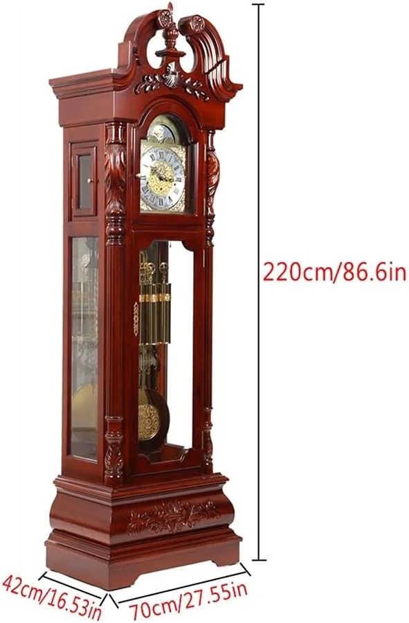 ساعت ایستاده Hhmmei2024-23، ساعت ایستاده سنتی برای اتاق نشیمن، موتور حرکتی، نوردیک، تزئینی، پاندولی، دکوراسیون بزرگ منزل
