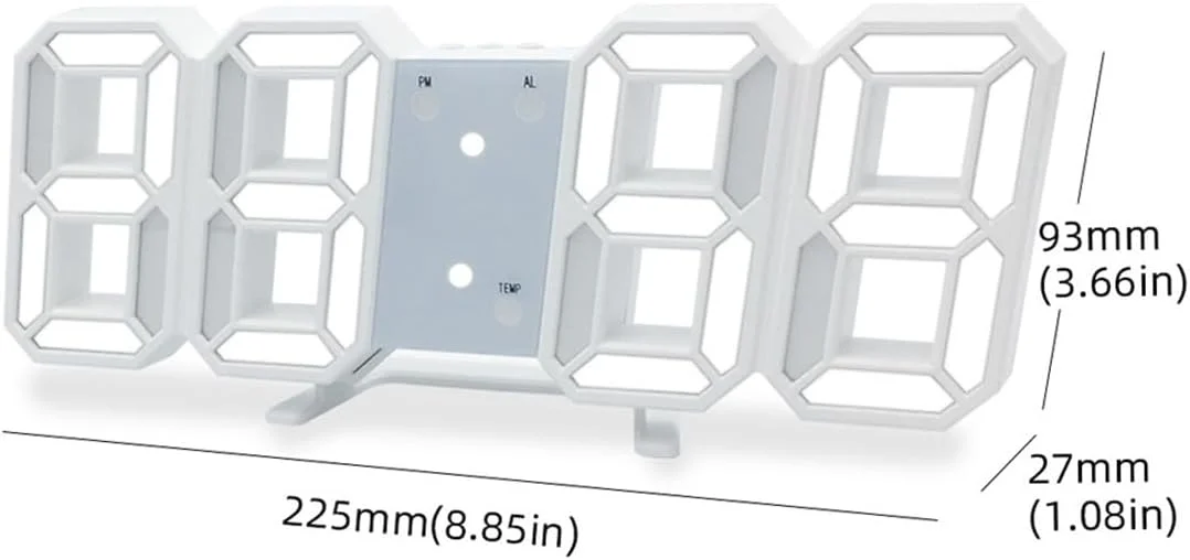 ساعت زنگ دار LED سه بعدی دیواری دیجیتال ECVV، ساعت رومیزی، اعداد بزرگ برای اتاق خواب، اتاق نشیمن، خانه و دفتر - زمان/تاریخ 12/24 ساعته، زنگ هشدار، دما، روشنایی خودکار نور کابل USB ساعت زنگ دار LED سه بعدی دیواری دیجیتال ECVV، ساعت رومیزی، اعداد بزرگ برای اتاق خواب، اتاق نشیمن، خانه و دفتر - زمان/تاریخ 12/24 ساعته، زنگ هشدار، دما، روشنایی خودکار نور کابل USB