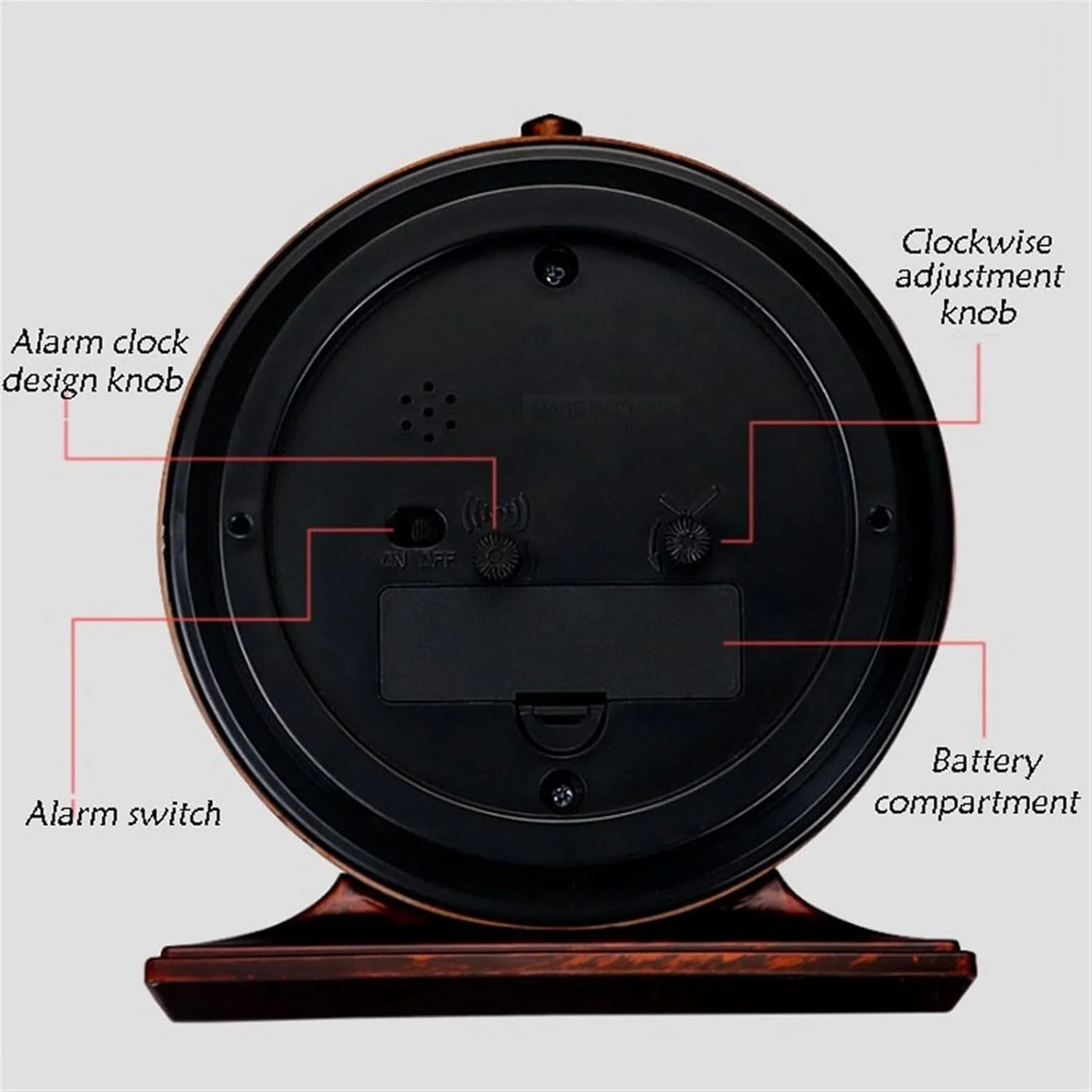 ساعت رومیزی PEVSCO، ساعت پاندولی کوارتز برای اتاق نشیمن، ساعت رومیزی رترو برای تزئین دفاتر خانگی، مشکی/سفید/قهوه ای، ساعت ایستاده (رنگ: سفید)