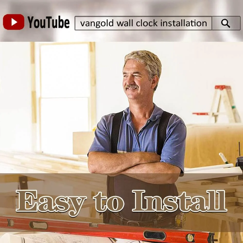ساعت دیواری بزرگ بدون قاب Vangold Modern Mute DIY با آینه سه بعدی، استیکر فلزی، مناسب برای تزئینات منزل و دفتر کار (مشکی طلایی 73)