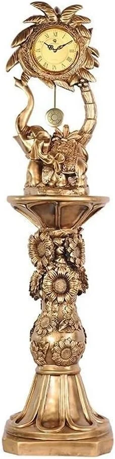 ساعت ایستاده پنسهی مدل wpenshiDM125، ساعت پدربزرگ با مجسمه فیل وینتیج، زنگ دیجیتال با قابلیت تنظیم صدا