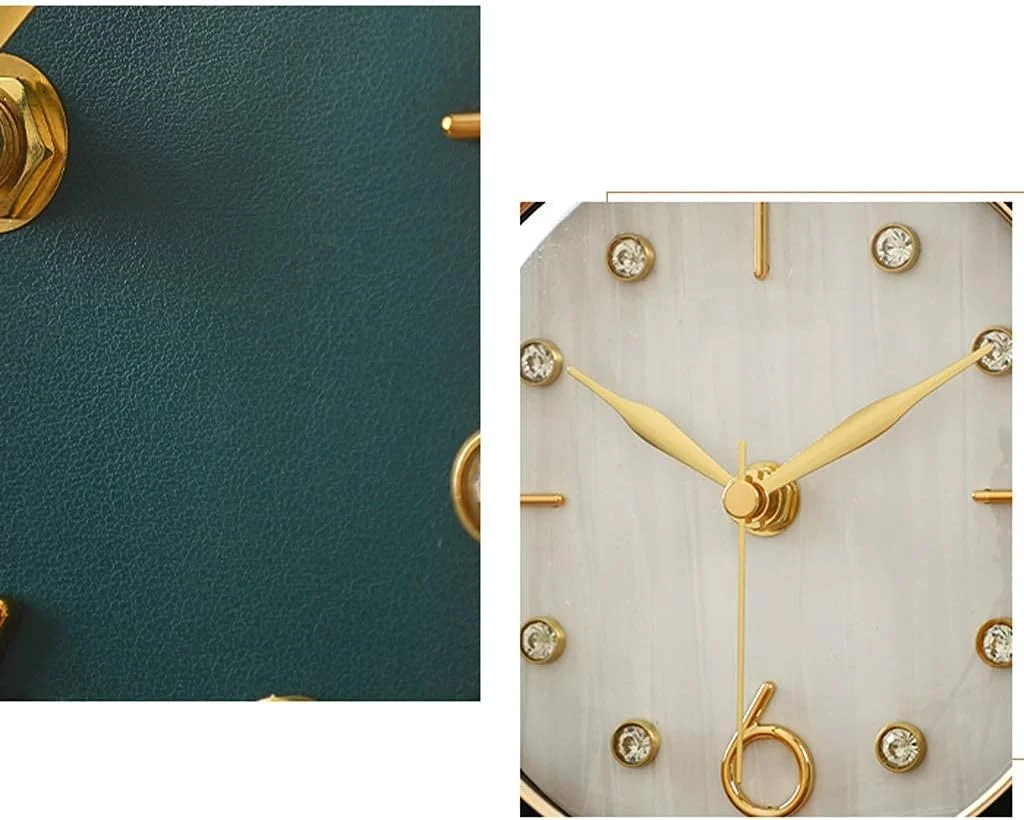 ساعت رومیزی YRHH، ساعت فلزی، مناسب اتاق نشیمن، دفتر کار، دکوراسیون بی صدا، ساعت رومیزی کوچک، ساعت آونگی ایستاده - B