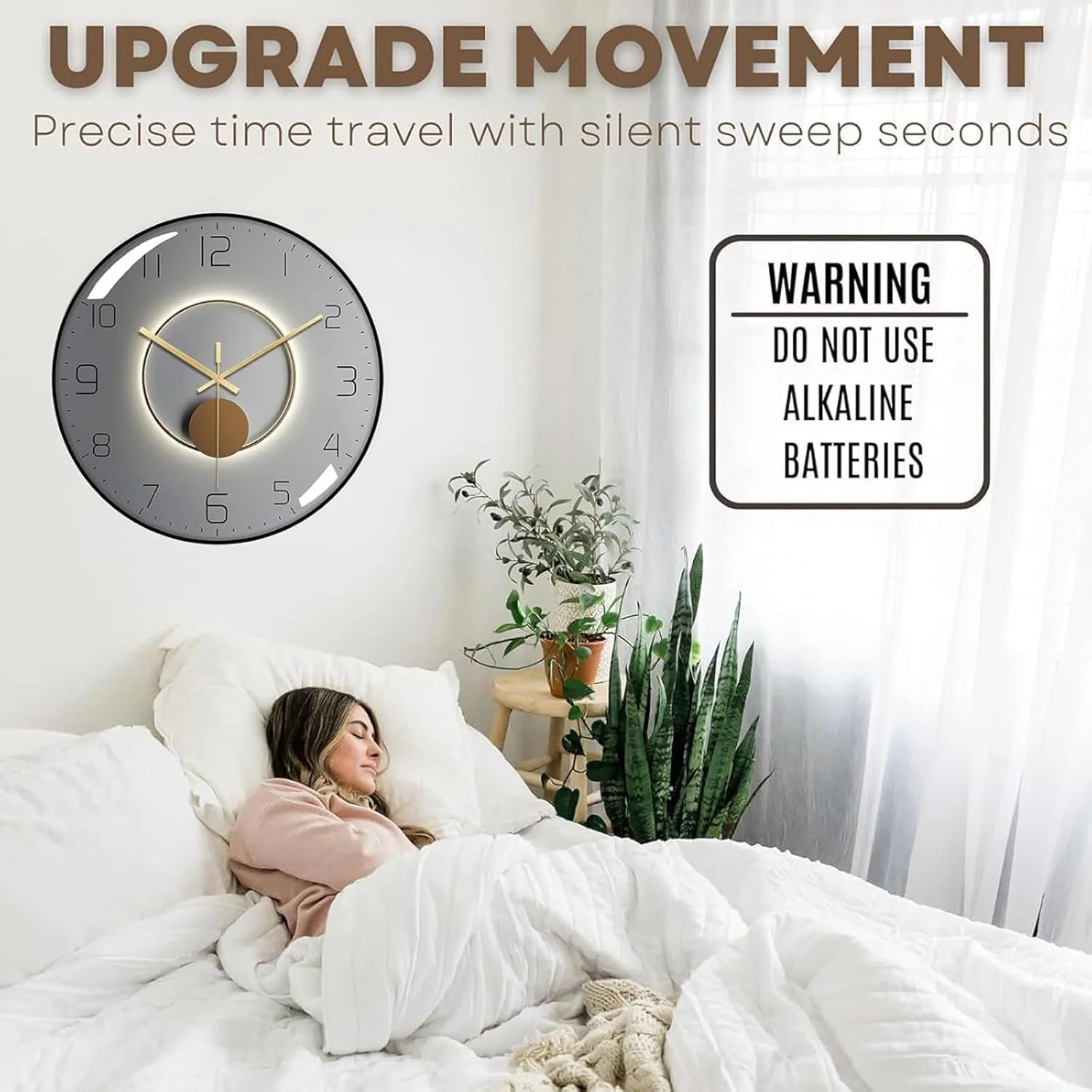 ساعت دیواری WuqWik، ساعت گرد کلاسی 12 اینچی، ساعت دیواری بزرگ شیشه ای منحنی سه بعدی، ساعت کوارتز بی صدا بدون تیک تاک با باتری، تزئینی برای مدرسه، دفتر، اتاق نشیمن