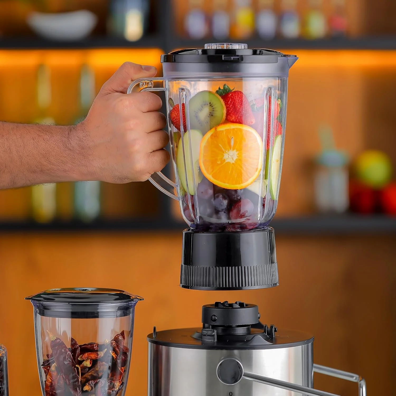 مخلوط کن و آبمیوه گیری 4 در 1 جیپاس، مشکی، GSB44016 مخلوط کن و آبمیوه گیری 4 در 1 جیپاس، مشکی، GSB44016