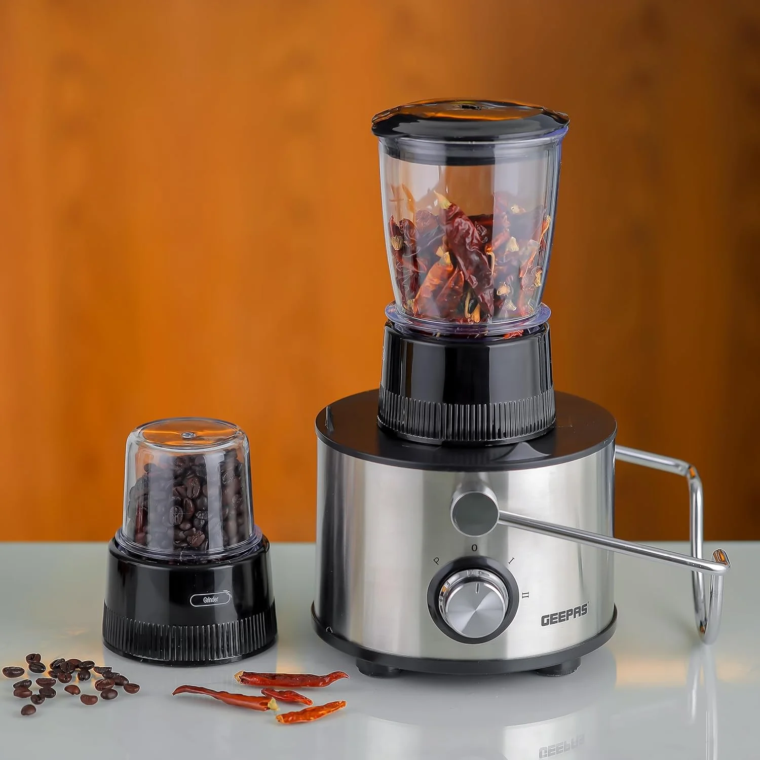 مخلوط کن و آبمیوه گیری 4 در 1 جیپاس، مشکی، GSB44016 مخلوط کن و آبمیوه گیری 4 در 1 جیپاس، مشکی، GSB44016