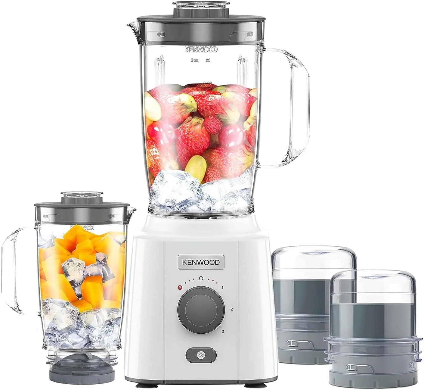 مخلوط کن کنوود 650 وات مدل Blend-X Fresh با ظرفیت 1.5 لیتر به همراه ظرف مخلوط کن اضافی، آسیاب، رنده، عملکرد خرد کردن یخ مدل BLP41.H0WH - سفید