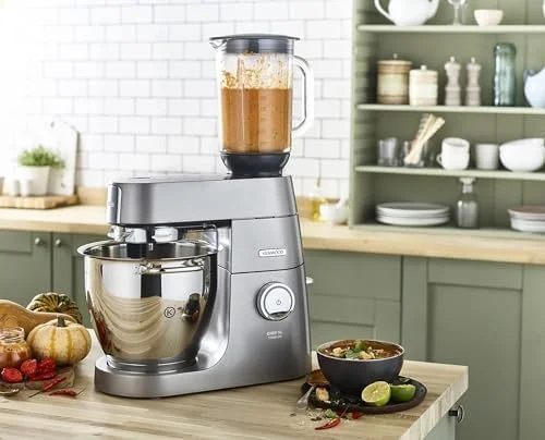 میکسر ایستاده کنوود مدل CHEF XL TITANIUM با بدنه فلزی، موتور 1700 وات، کاسه استیل 6.7 لیتری، 5 ابزار جانبی، مخلوط کن شیشه ای، چرخ گوشت و آسیاب چند منظوره KVL8430S نقره ای میکسر ایستاده کنوود مدل CHEF XL TITANIUM با بدنه فلزی، موتور 1700 وات، کاسه استیل 6.7 لیتری، 5 ابزار جانبی، مخلوط کن شیشه ای، چرخ گوشت و آسیاب چند منظوره KVL8430S نقره ای