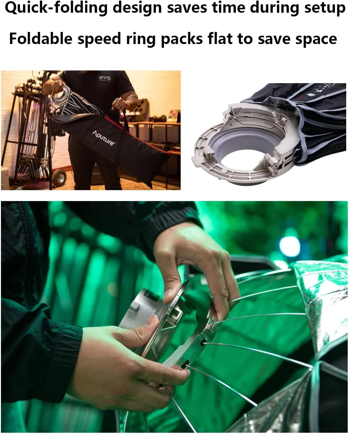 نرم باکس Aputure Light Dome III - قطر 89.0 x 60.0 سانتی متر، مانت بوئنز گرد: نصب سریع با طراحی تاشو، سازگار با Aputure، Amaran و سایر نورهای مداوم بوئنز نرم باکس Aputure Light Dome III - قطر 89.0 x 60.0 سانتی متر، مانت بوئنز گرد: نصب سریع با طراحی تاشو، سازگار با Aputure، Amaran و سایر نورهای مداوم بوئنز