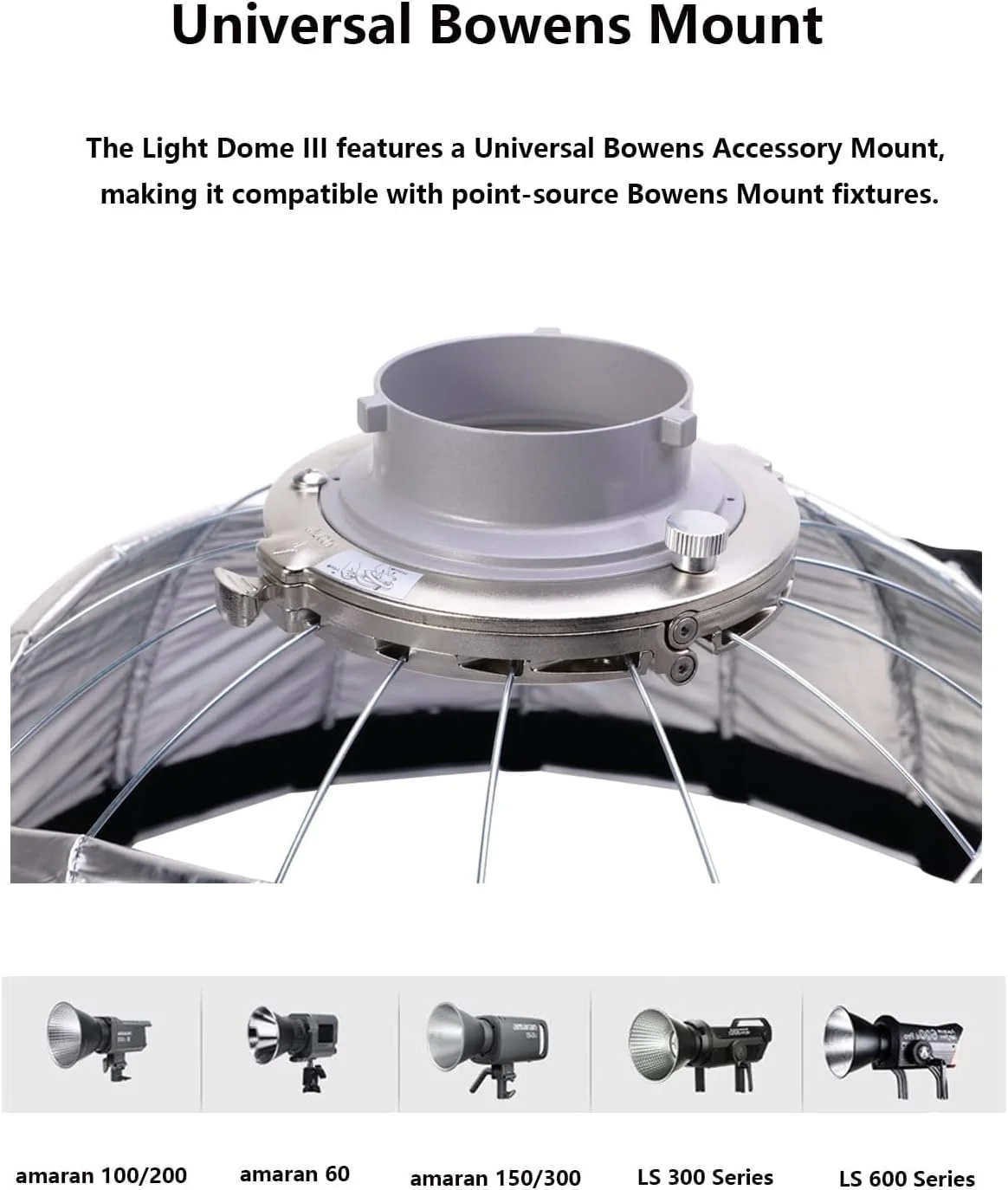 نرم باکس Aputure Light Dome III - قطر 89.0 x 60.0 سانتی متر، مانت بوئنز گرد: نصب سریع با طراحی تاشو، سازگار با Aputure، Amaran و سایر نورهای مداوم بوئنز نرم باکس Aputure Light Dome III - قطر 89.0 x 60.0 سانتی متر، مانت بوئنز گرد: نصب سریع با طراحی تاشو، سازگار با Aputure، Amaran و سایر نورهای مداوم بوئنز