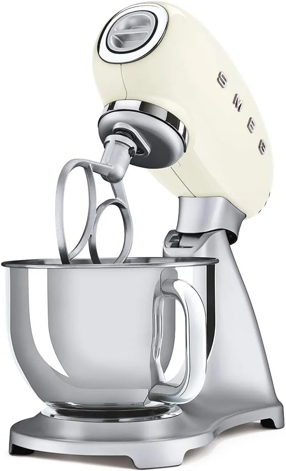 میکسر ایستاده اسمگ Smf02Cruk، به سبک دهه 50، با 10 سرعت متغیر، کاسه استیل ضد زنگ 4.8 لیتری، قفل ایمنی هنگام مخلوط کردن، شامل همزن سیمی، همزن تخت، قلاب خمیر، کرم، 1 سال گارانتی میکسر ایستاده اسمگ Smf02Cruk، به سبک دهه 50، با 10 سرعت متغیر، کاسه استیل ضد زنگ 4.8 لیتری، قفل ایمنی هنگام مخلوط کردن، شامل همزن سیمی، همزن تخت، قلاب خمیر، کرم، 1 سال گارانتی