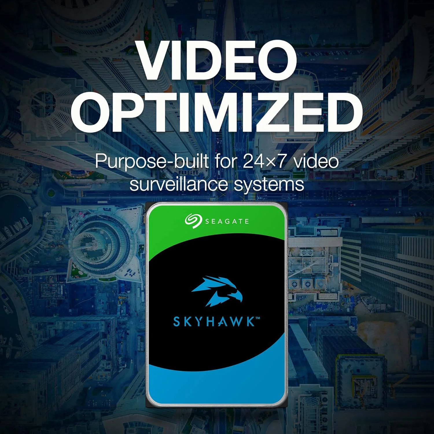هارد دیسک داخلی 8 ترابایتی Seagate Skyhawk، مخصوص ضبط ویدیو - 3.5 اینچ، SATA 6Gb/s، 256 مگابایت حافظه کش، برای سیستم دوربین مداربسته DVR NVR مدل FFP (ST8000VXZ10)