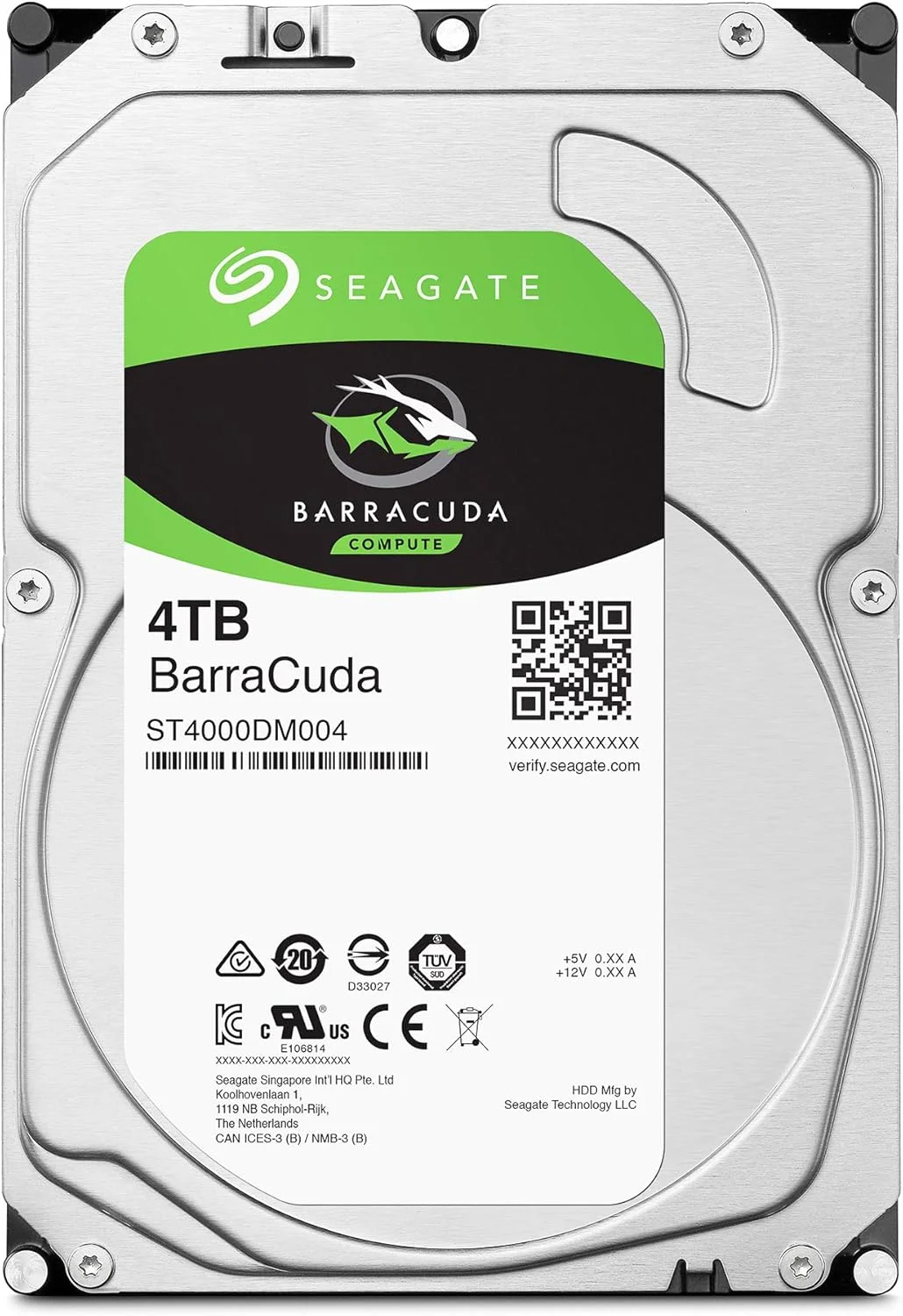هارد دیسک داخلی سیگیت Barracuda با ظرفیت 4 ترابایت - 3.5 اینچ SATA 6 گیگابیت بر ثانیه 5400 دور در دقیقه 256 مگابایت حافظه کش برای کامپیوتر رومیزی PC لپ تاپ (ST4000DM004)