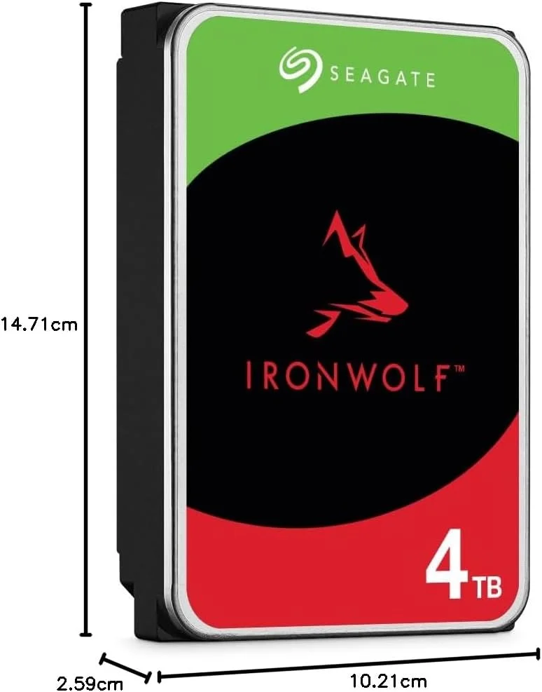 هارد دیسک داخلی سیگیت IronWolf، 4 ترابایت، NAS، CMR 3.5 اینچ، SATA، 6 گیگابیت بر ثانیه، 5400 دور در دقیقه، 256 مگابایت حافظه کش، برای RAID Network Attached Storage (ST4000VN006)