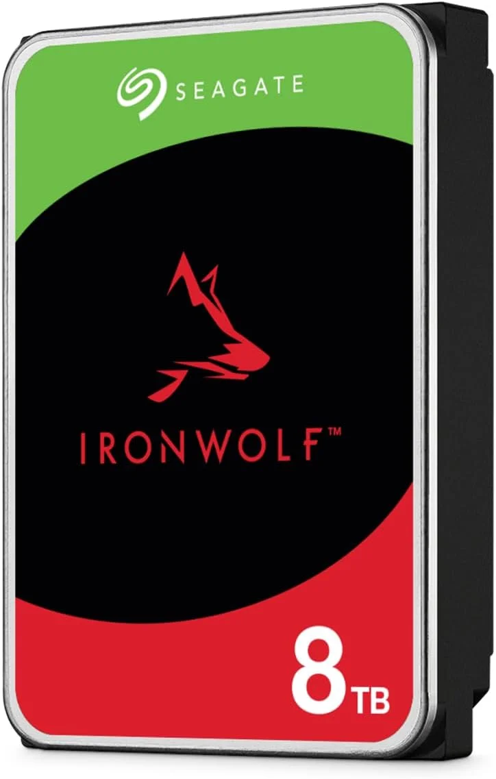 هارد دیسک داخلی سیگیت IronWolf با ظرفیت 8 ترابایت، مناسب NAS، هارد HDD، سایز 3.5 اینچ، سرعت 7200 دور در دقیقه، CMR، حافظه کش 256 مگابایت، SATA 6 گیگابیت بر ثانیه، مدل: ST8000VN004