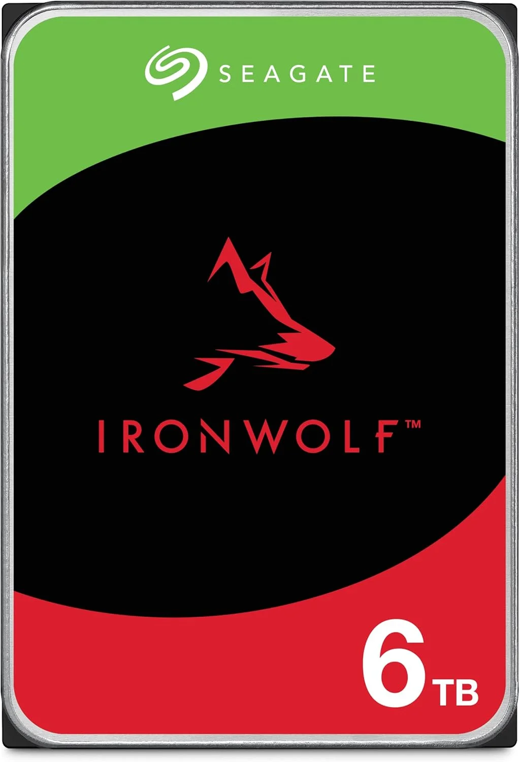 هارد دیسک داخلی سیگیت IronWolf، 6 ترابایت، مناسب NAS سازمانی - CMR 3.5 اینچ، SATA 6GB/s، 5,400 دور در دقیقه، 256 مگابایت حافظه کش برای RAID NAS - بسته بندی بدون دردسر (ST6000NTZ06)