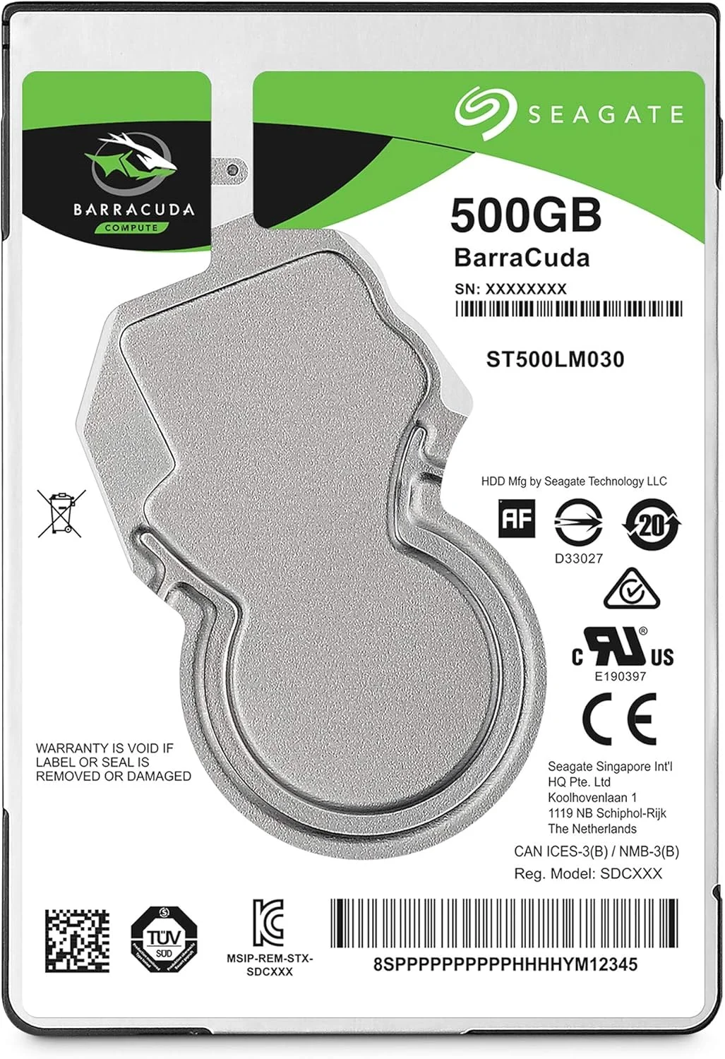 هارد دیسک داخلی سیگیت - Barracuda 500GB، HDD، SATA، 6Gb/s 5400rpm، 2.5 اینچ، 7mm، 128MB Cache BLK