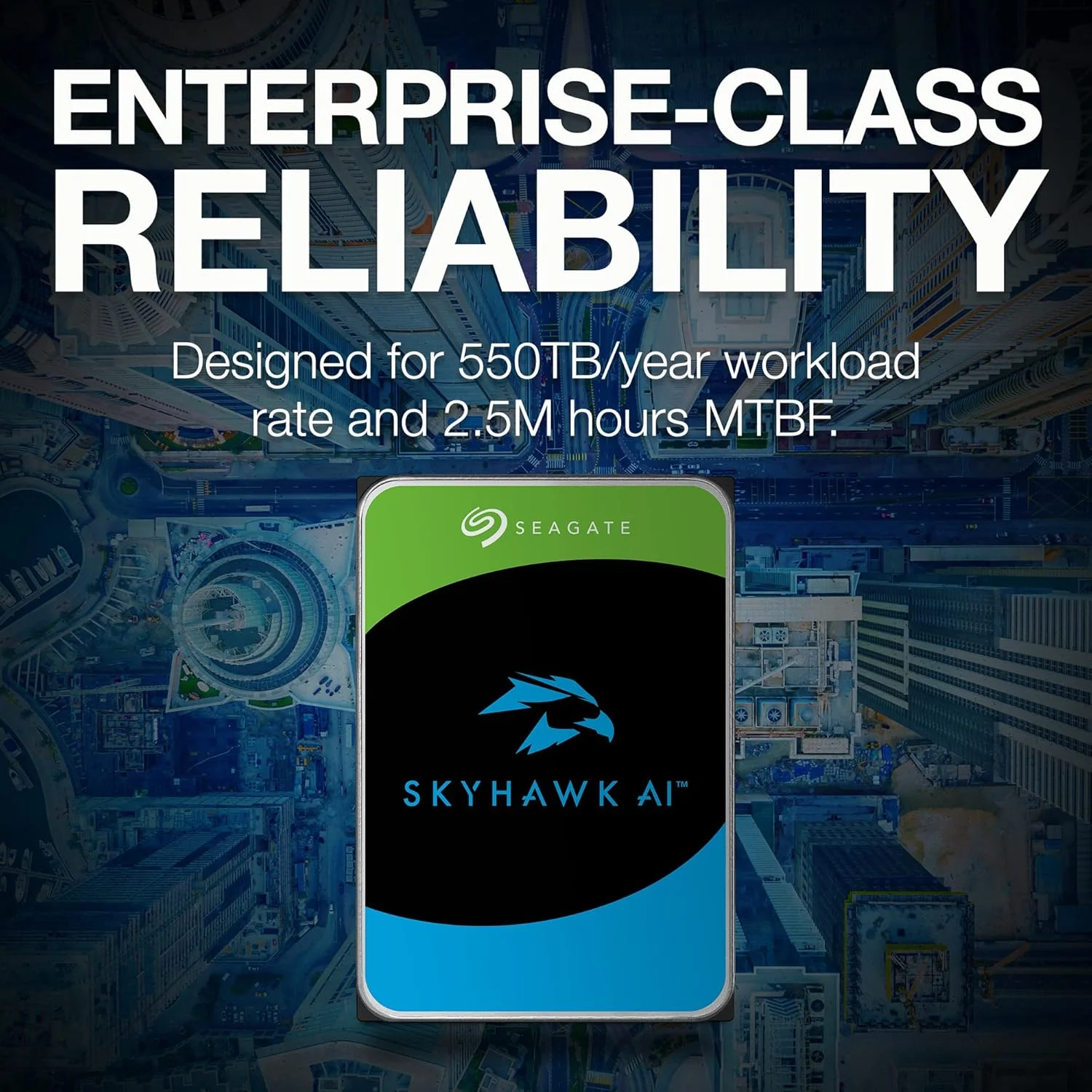 هارد دیسک نظارتی سیگیت SkyHawk AI 3.5 اینچی 8000 گیگابایت Serial ATA III