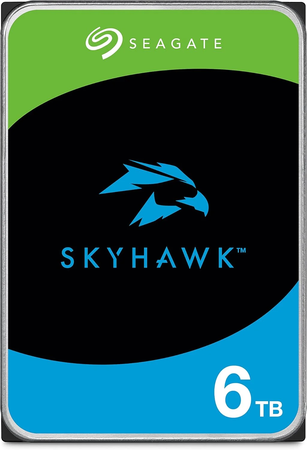 هارد دیسک داخلی 6 ترابایتی Seagate Skyhawk Video HDD – 3.5 اینچی SATA 6Gb/s با 256 مگابایت حافظه کش برای سیستم دوربین مداربسته DVR NVR با خدمات بازیابی داخلی - بسته بندی بدون دردسر (ST6000VXZ09)