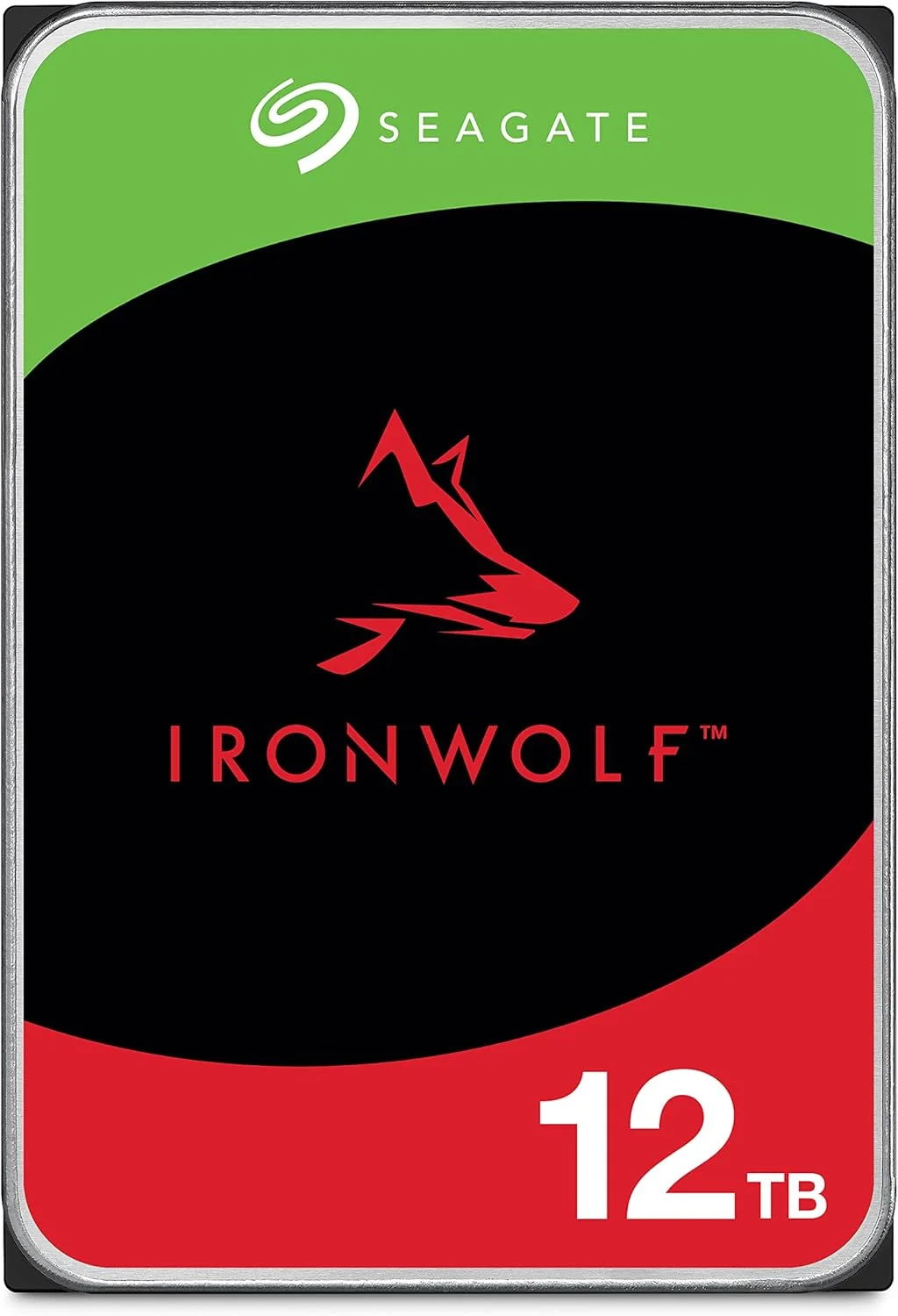 هارد دیسک داخلی سیگیت IronWolf 3.5 اینچی 12 ترابایت با 3 سال گارانتی، 256 مگابایت حافظه کش، سرعت 7200 دور در دقیقه، خدمات 24 ساعته برای PC NAS RV Sensor مدل ST12000VN0008