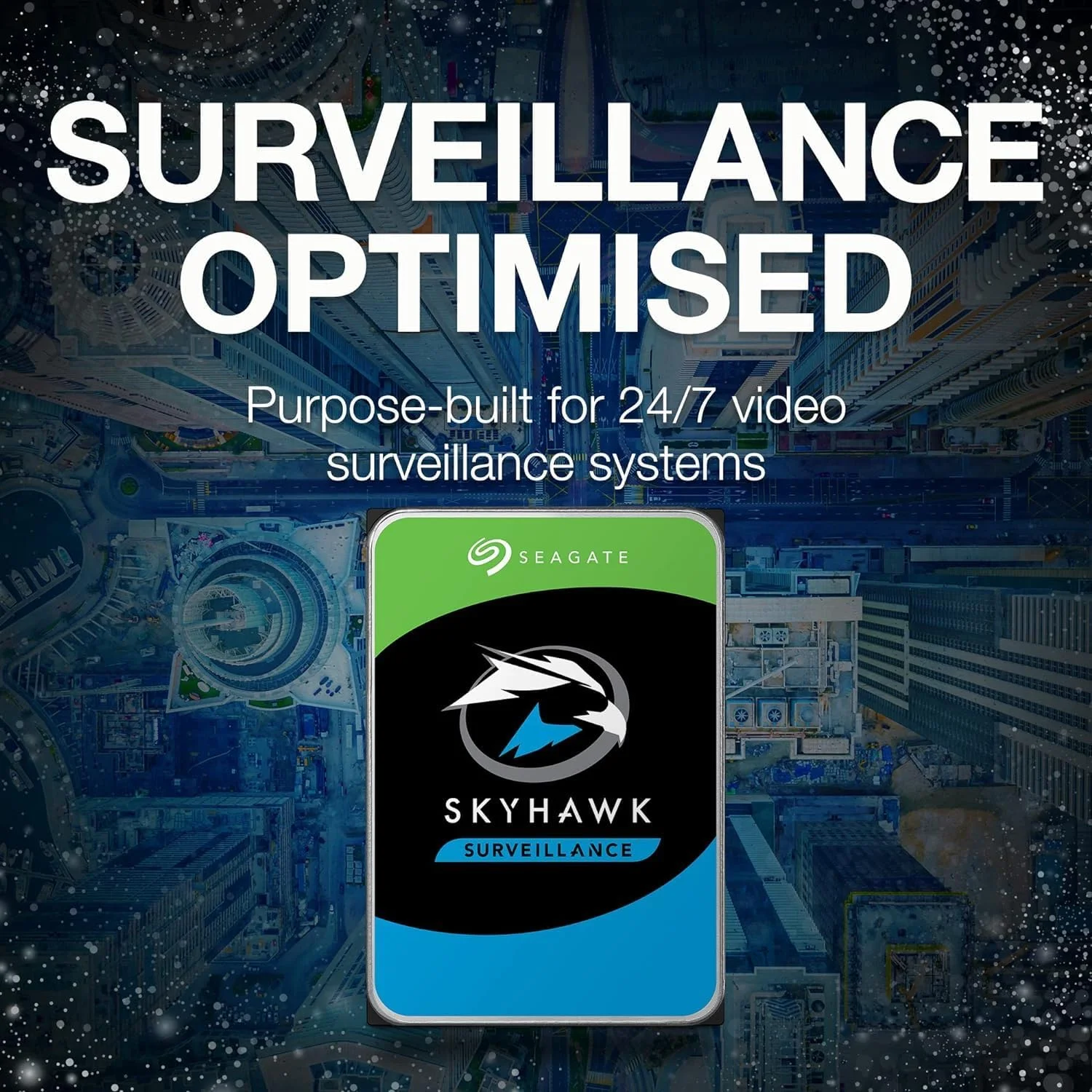 هارد دیسک داخلی 4 ترابایتی Seagate Skyhawk، مناسب سیستم های دوربین مداربسته DVR و NVR، سایز 3.5 اینچ، SATA 6Gb/s، حافظه کش 256 مگابایت، مدل (ST4000VX016)