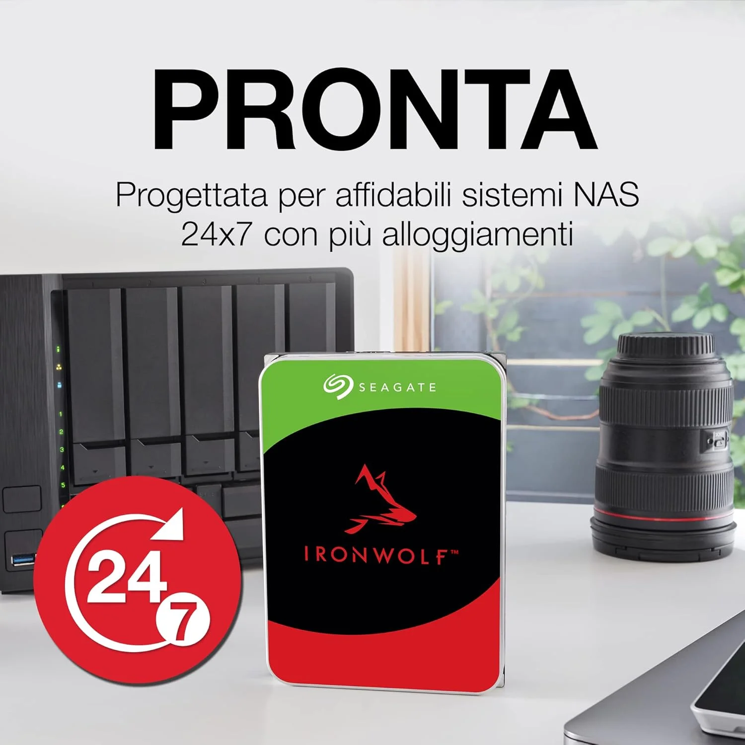 هارد دیسک داخلی 2 ترابایتی سیگیت IronWolf مخصوص NAS، سایز 3.5 اینچ، SATA 6 گیگابیت بر ثانیه، 5400 دور در دقیقه، 256 مگابایت حافظه کش برای RAID NAS (مدل ST2000VN003)