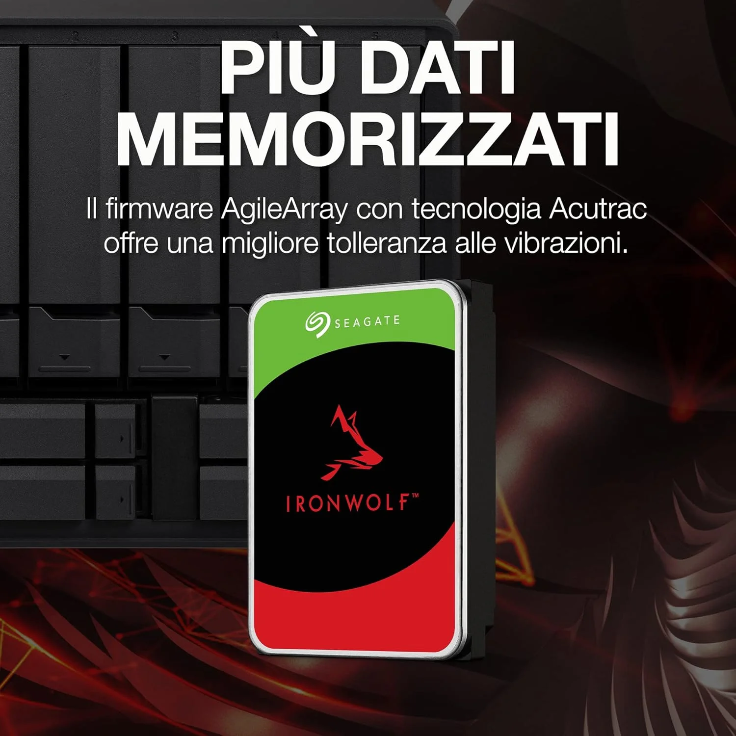 هارد دیسک داخلی 2 ترابایتی سیگیت IronWolf مخصوص NAS، سایز 3.5 اینچ، SATA 6 گیگابیت بر ثانیه، 5400 دور در دقیقه، 256 مگابایت حافظه کش برای RAID NAS (مدل ST2000VN003)
