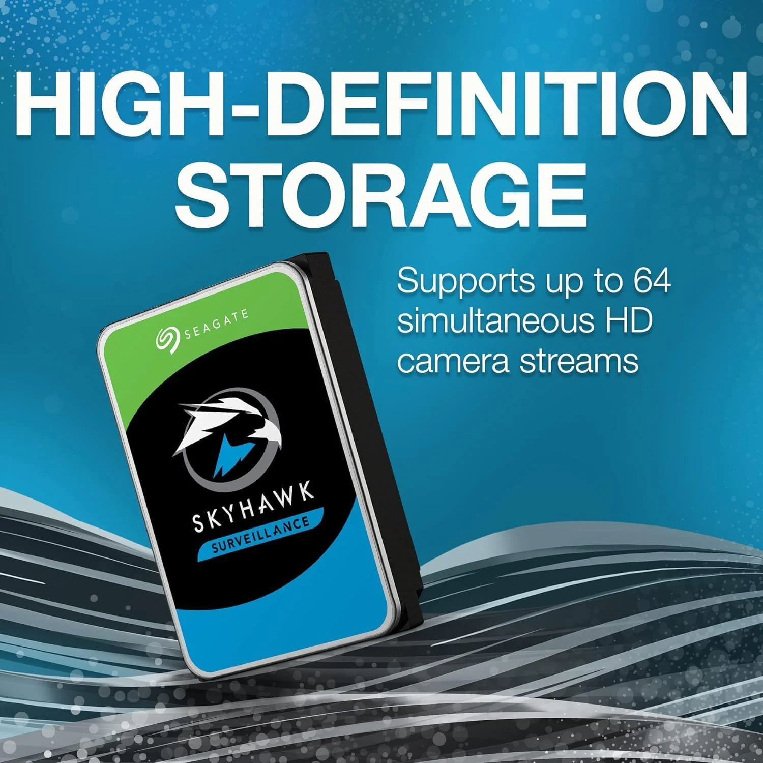 هارد دیسک داخلی 4 ترابایتی Seagate Skyhawk، مناسب سیستم های دوربین مداربسته DVR و NVR، سایز 3.5 اینچ، SATA 6Gb/s، حافظه کش 256 مگابایت، مدل (ST4000VX016)