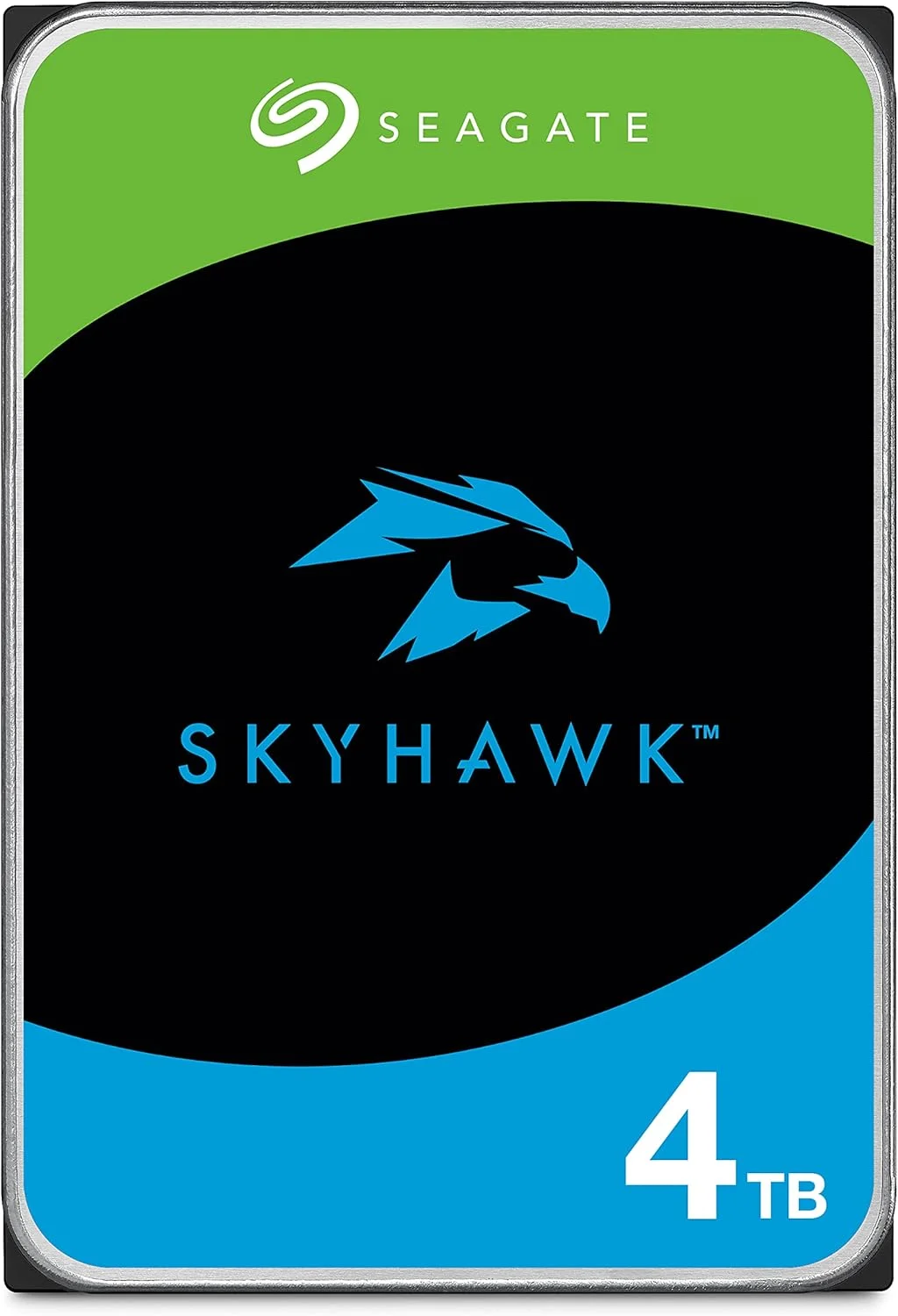 هارد دیسک داخلی 3.5 اینچی سیگیت Skyhawk با ظرفیت 4 ترابایت، حافظه کش 64 مگابایت، سرعت 5900 دور در دقیقه، مناسب برای شبکه دوربین مداربسته و ضبط کننده ویدیو مدل ST4000VX007