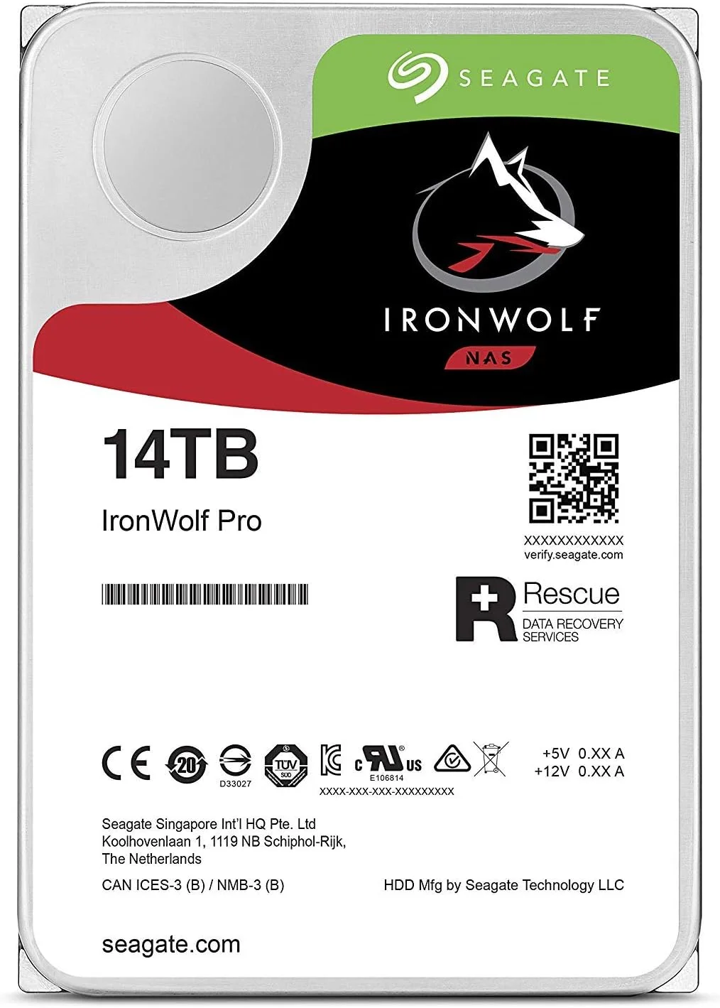 هارد دیسک داخلی سیگیت IronWolf Pro 14 ترابایت NAS RAID - 7200 دور در دقیقه SATA 6 گیگابیت بر ثانیه 3.5 اینچی (ST14000NE0008)