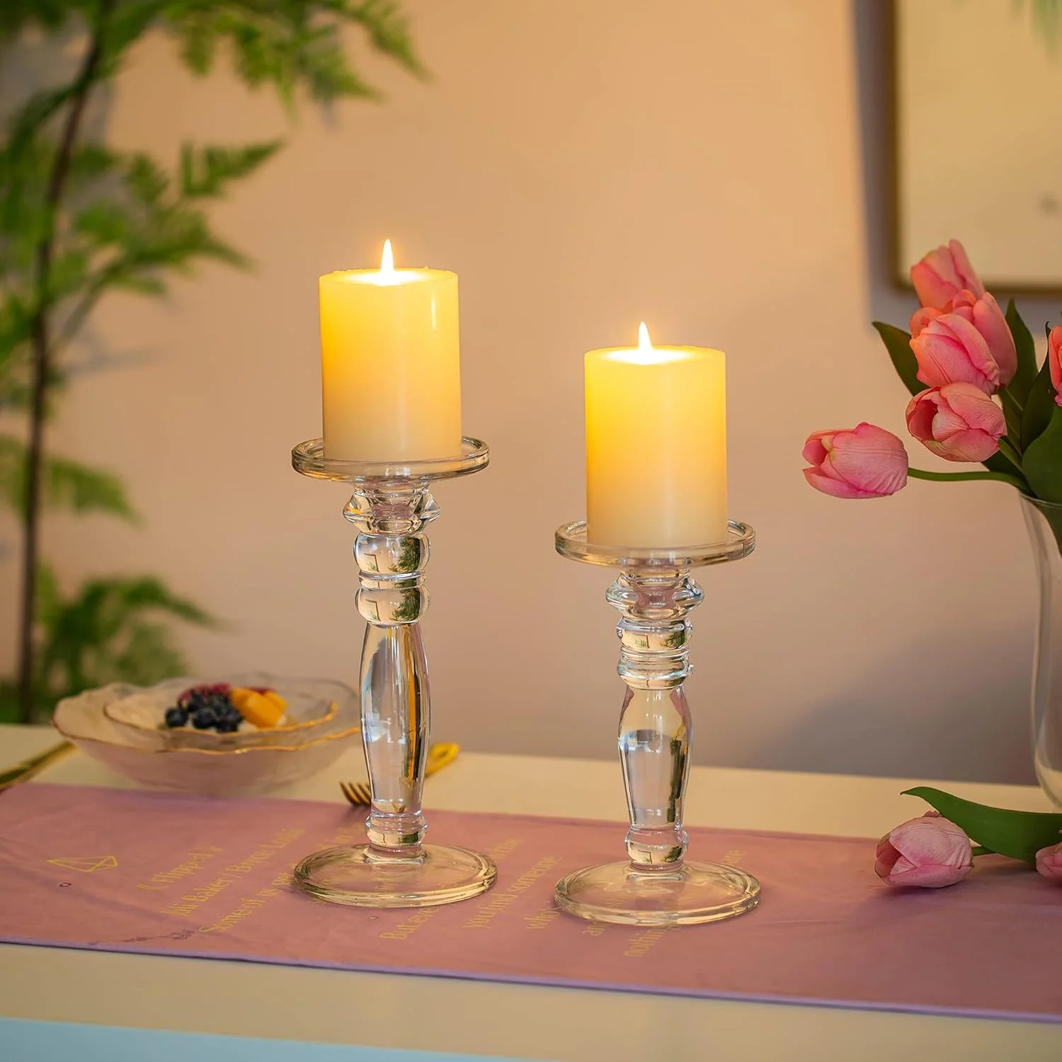 جاشمعی شیشه ای NUPTIO، 2 عدد، جاشمعی پایه دار، جاشمعی مخروطی کریستالی، تزیینات عروسی، چیدمان میز غذاخوری، جاشمعی مخروطی برای اتاق نشیمن، کریسمس، هالووین جاشمعی شیشه ای NUPTIO، 2 عدد، جاشمعی پایه دار، جاشمعی مخروطی کریستالی، تزیینات عروسی، چیدمان میز غذاخوری، جاشمعی مخروطی برای اتاق نشیمن، کریسمس، هالووین