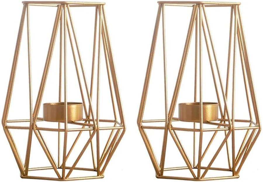 ست 2 عددی جا شمعی وارمر فلزی شش ضلعی با طراحی هندسی NUPTIO، جا شمعی وارمر توخالی آهنی برای دکوراسیون منزل عروسی وینتیج، جا شمعی طلایی کریسمس (L + L) ست 2 عددی جا شمعی وارمر فلزی شش ضلعی با طراحی هندسی NUPTIO، جا شمعی وارمر توخالی آهنی برای دکوراسیون منزل عروسی وینتیج، جا شمعی طلایی کریسمس (L + L)