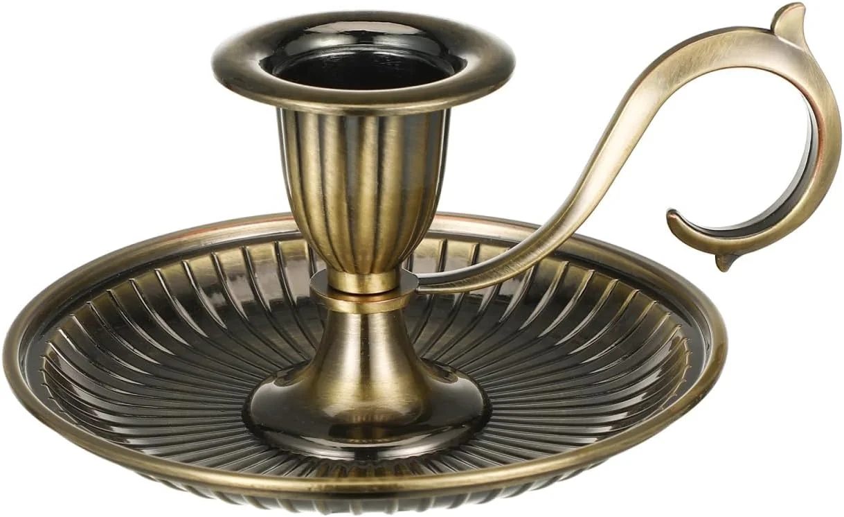 جا شمعی دستی رترو، جا شمعی مخروطی قدیمی، شمعدان به سبک اروپایی، پایه شمعدان رومیزی، برای شومینه، مهمانی، غذاخوری، خانه، دکوراسیون عروسی