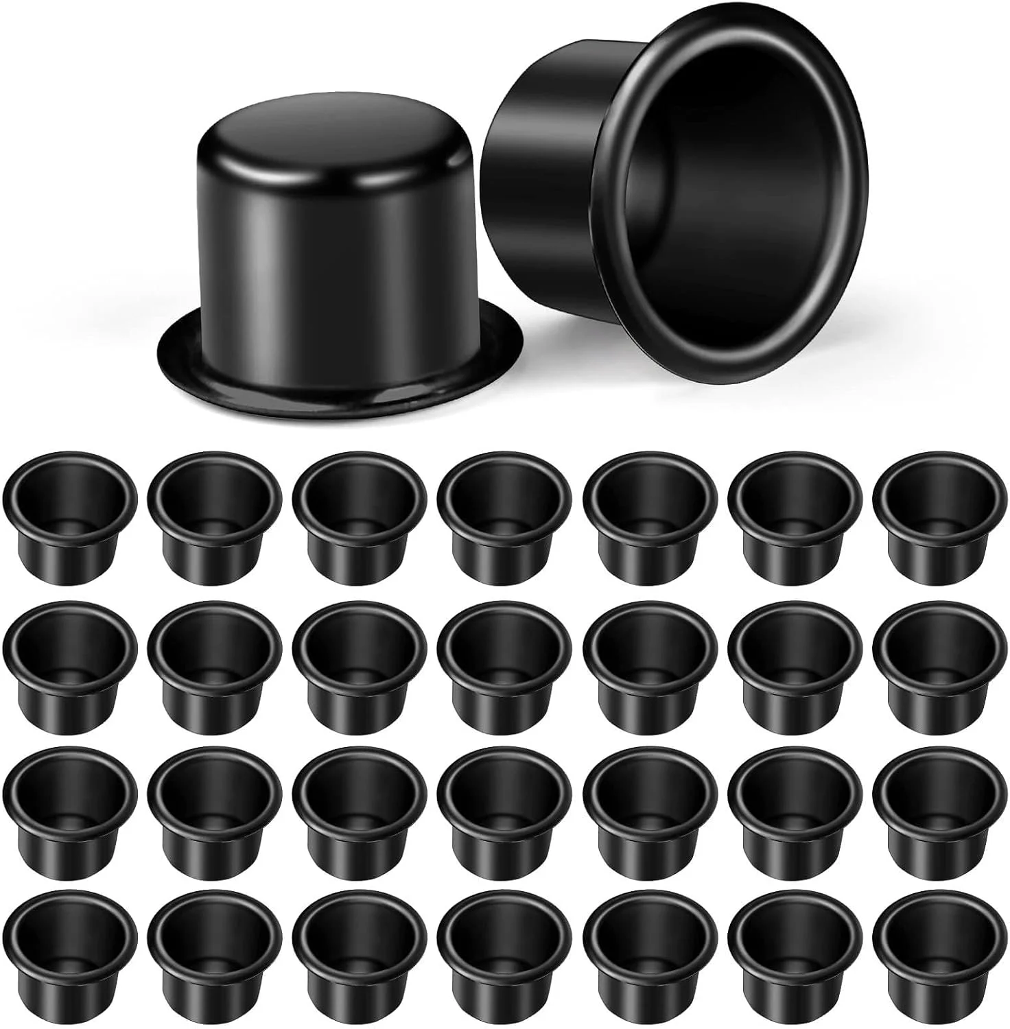 ست 30 عددی جاشمعی فلزی کوچک، فنجان های شمع آلومینیومی مشکی برای ساخت شمع DIY، جاشمعی های کوچک برای دکوراسیون منزل، تولد، شکرگزاری، روز ولنتاین، تزئینات کریسمس ست 30 عددی جاشمعی فلزی کوچک، فنجان های شمع آلومینیومی مشکی برای ساخت شمع DIY، جاشمعی های کوچک برای دکوراسیون منزل، تولد، شکرگزاری، روز ولنتاین، تزئینات کریسمس