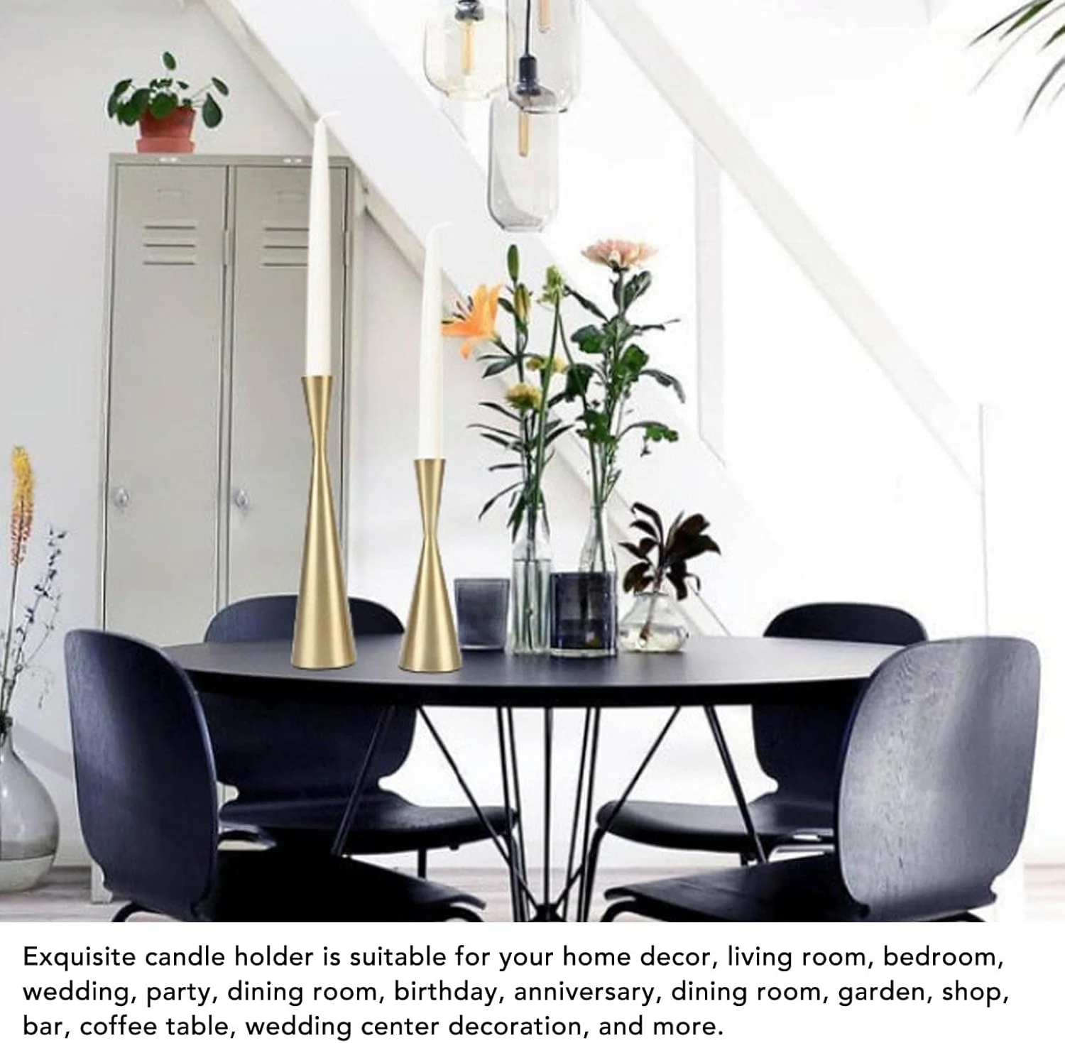 جاشمعی هندسی طلایی آلومینیومی بلند برای رویدادهای عاشقانه، عروسی ها، مهمانی ها، ظرافت اروپایی و درخشش درخشان، طراحی شیک (S 6 X 19cm / 2.36 X جاشمعی هندسی طلایی آلومینیومی بلند برای رویدادهای عاشقانه، عروسی ها، مهمانی ها، ظرافت اروپایی و درخشش درخشان، طراحی شیک (S 6 X 19cm / 2.36 X