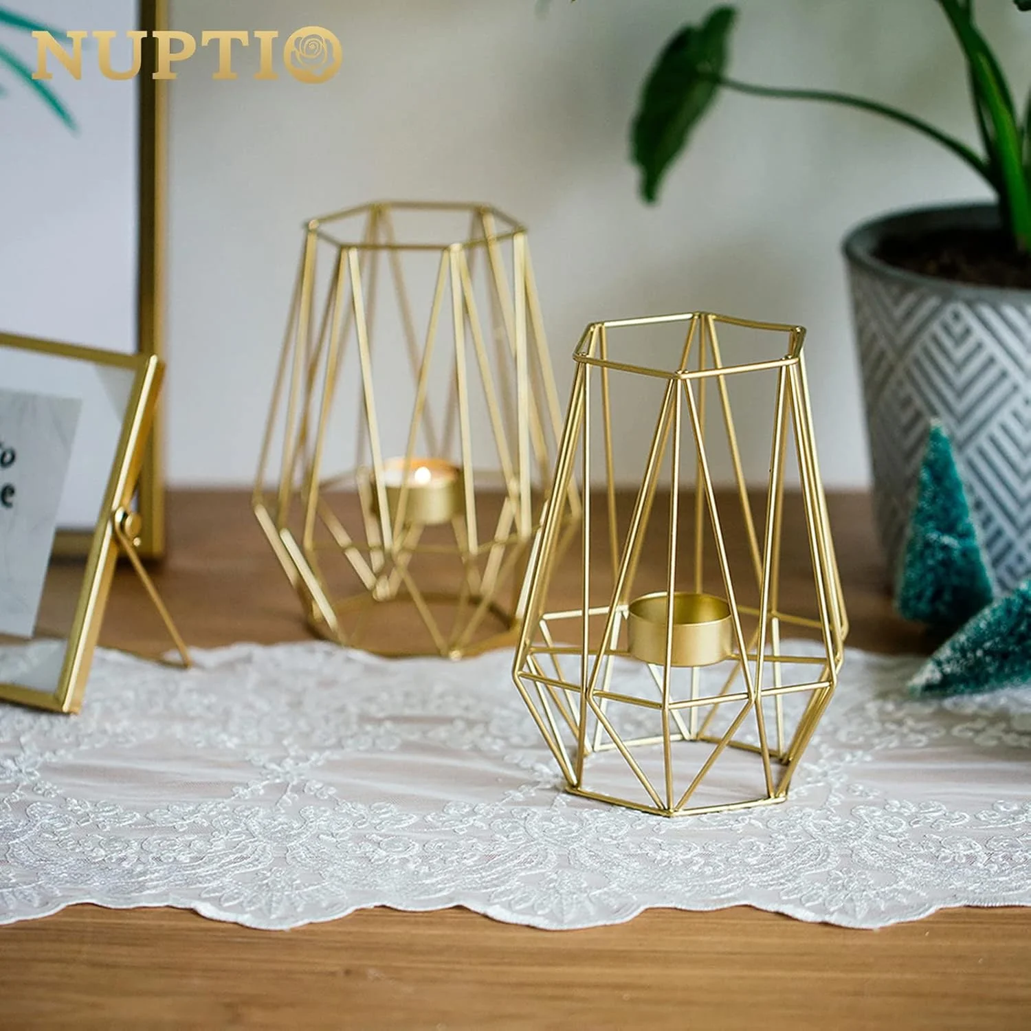 ست 2 عددی جا شمعی وارمر فلزی شش ضلعی با طراحی هندسی NUPTIO، جا شمعی وارمر توخالی آهنی برای دکوراسیون منزل عروسی وینتیج، جا شمعی طلایی کریسمس (L + L) ست 2 عددی جا شمعی وارمر فلزی شش ضلعی با طراحی هندسی NUPTIO، جا شمعی وارمر توخالی آهنی برای دکوراسیون منزل عروسی وینتیج، جا شمعی طلایی کریسمس (L + L)