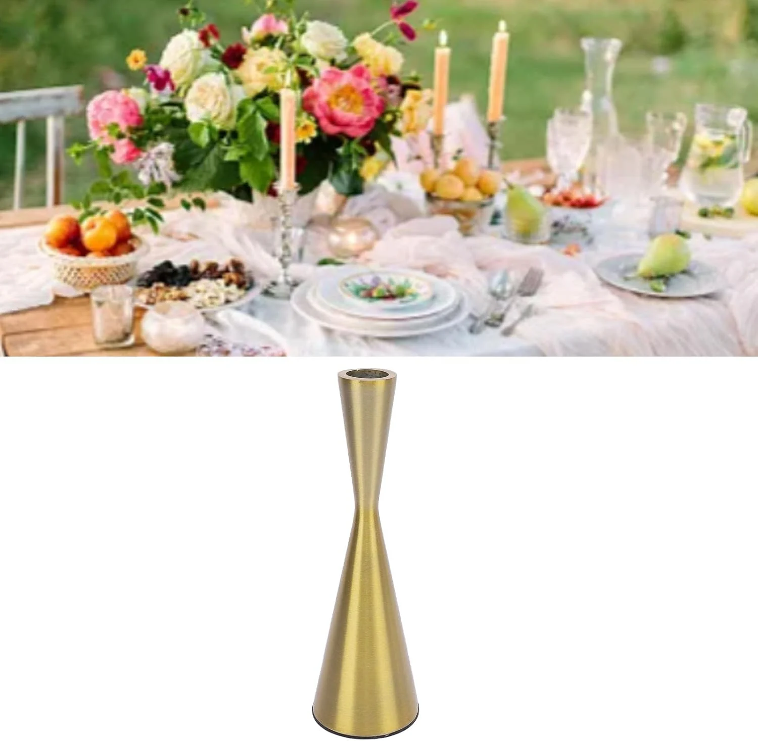 جاشمعی هندسی طلایی آلومینیومی بلند برای رویدادهای عاشقانه، عروسی ها، مهمانی ها، ظرافت اروپایی و درخشش درخشان، طراحی شیک (S 6 X 19cm / 2.36 X جاشمعی هندسی طلایی آلومینیومی بلند برای رویدادهای عاشقانه، عروسی ها، مهمانی ها، ظرافت اروپایی و درخشش درخشان، طراحی شیک (S 6 X 19cm / 2.36 X