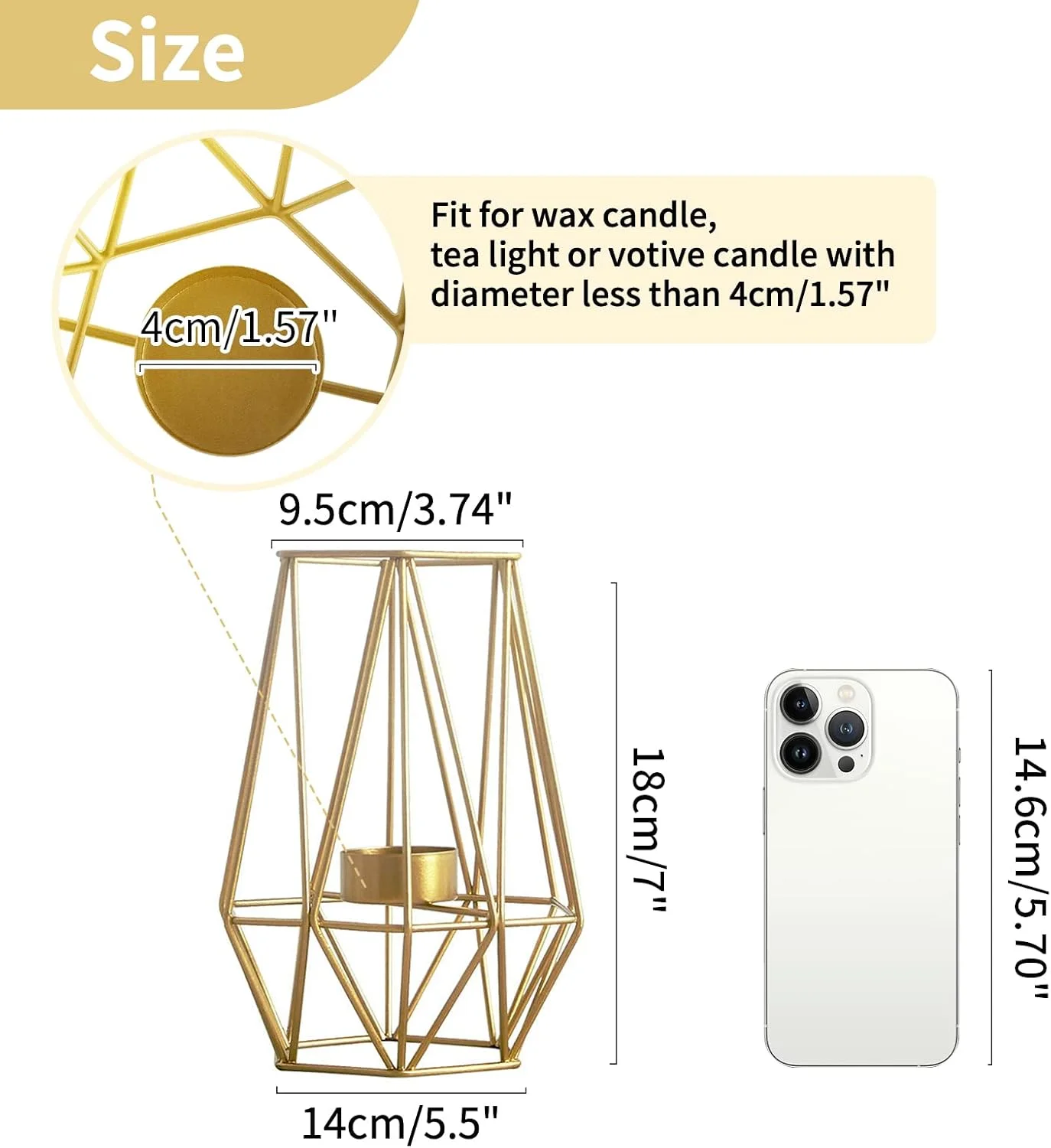ست 2 عددی جا شمعی وارمر فلزی شش ضلعی با طراحی هندسی NUPTIO، جا شمعی وارمر توخالی آهنی برای دکوراسیون منزل عروسی وینتیج، جا شمعی طلایی کریسمس (L + L) ست 2 عددی جا شمعی وارمر فلزی شش ضلعی با طراحی هندسی NUPTIO، جا شمعی وارمر توخالی آهنی برای دکوراسیون منزل عروسی وینتیج، جا شمعی طلایی کریسمس (L + L)