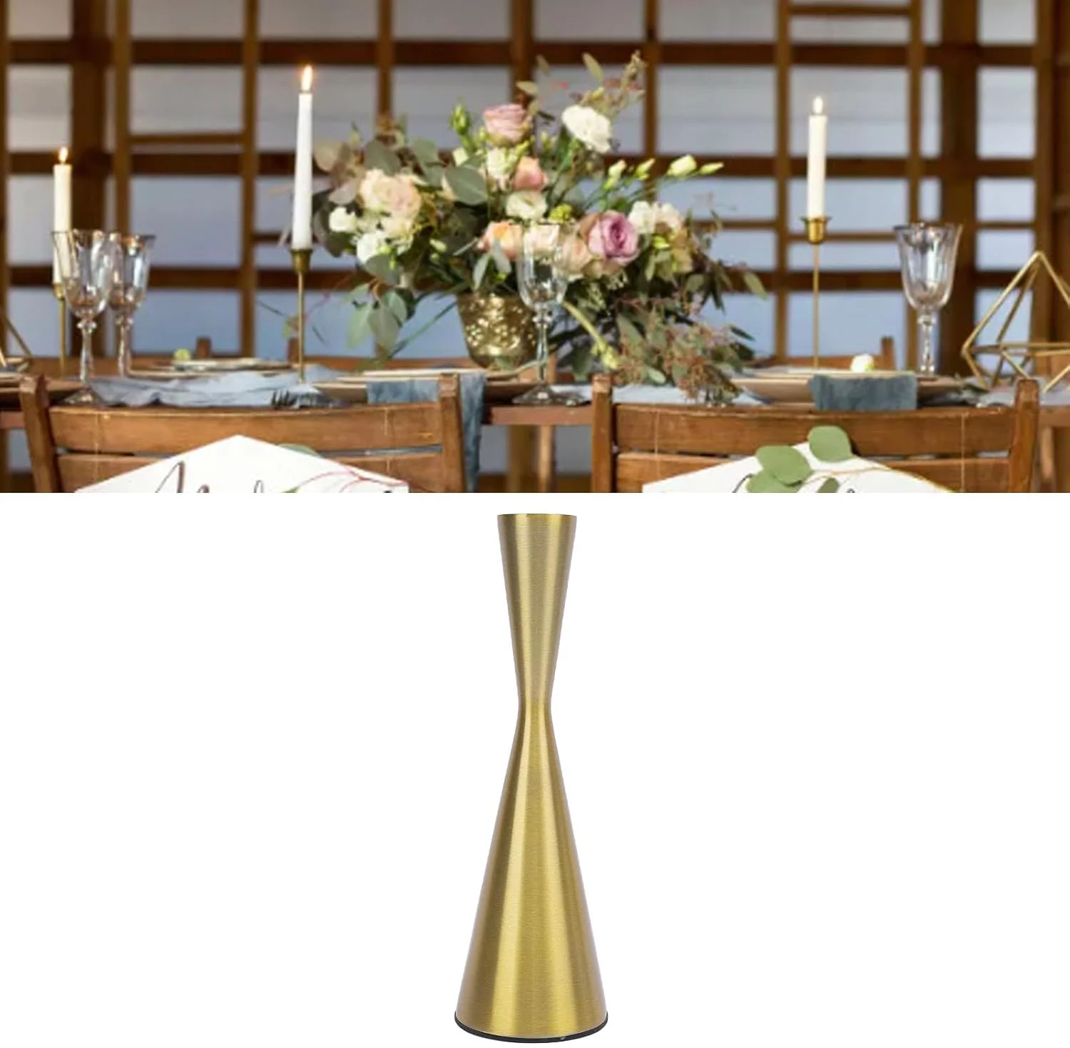 جاشمعی هندسی طلایی آلومینیومی بلند برای رویدادهای عاشقانه، عروسی ها، مهمانی ها، ظرافت اروپایی و درخشش درخشان، طراحی شیک (S 6 X 19cm / 2.36 X جاشمعی هندسی طلایی آلومینیومی بلند برای رویدادهای عاشقانه، عروسی ها، مهمانی ها، ظرافت اروپایی و درخشش درخشان، طراحی شیک (S 6 X 19cm / 2.36 X