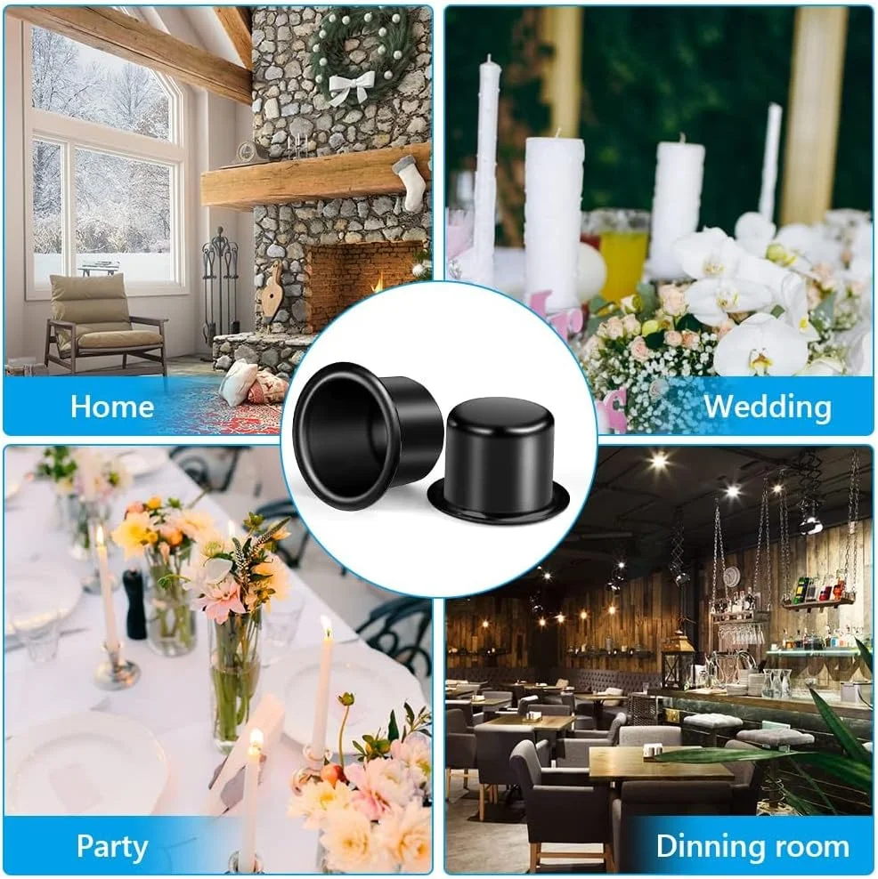 ست 30 عددی جاشمعی فلزی کوچک، فنجان های شمع آلومینیومی مشکی برای ساخت شمع DIY، جاشمعی های کوچک برای دکوراسیون منزل، تولد، شکرگزاری، روز ولنتاین، تزئینات کریسمس ست 30 عددی جاشمعی فلزی کوچک، فنجان های شمع آلومینیومی مشکی برای ساخت شمع DIY، جاشمعی های کوچک برای دکوراسیون منزل، تولد، شکرگزاری، روز ولنتاین، تزئینات کریسمس