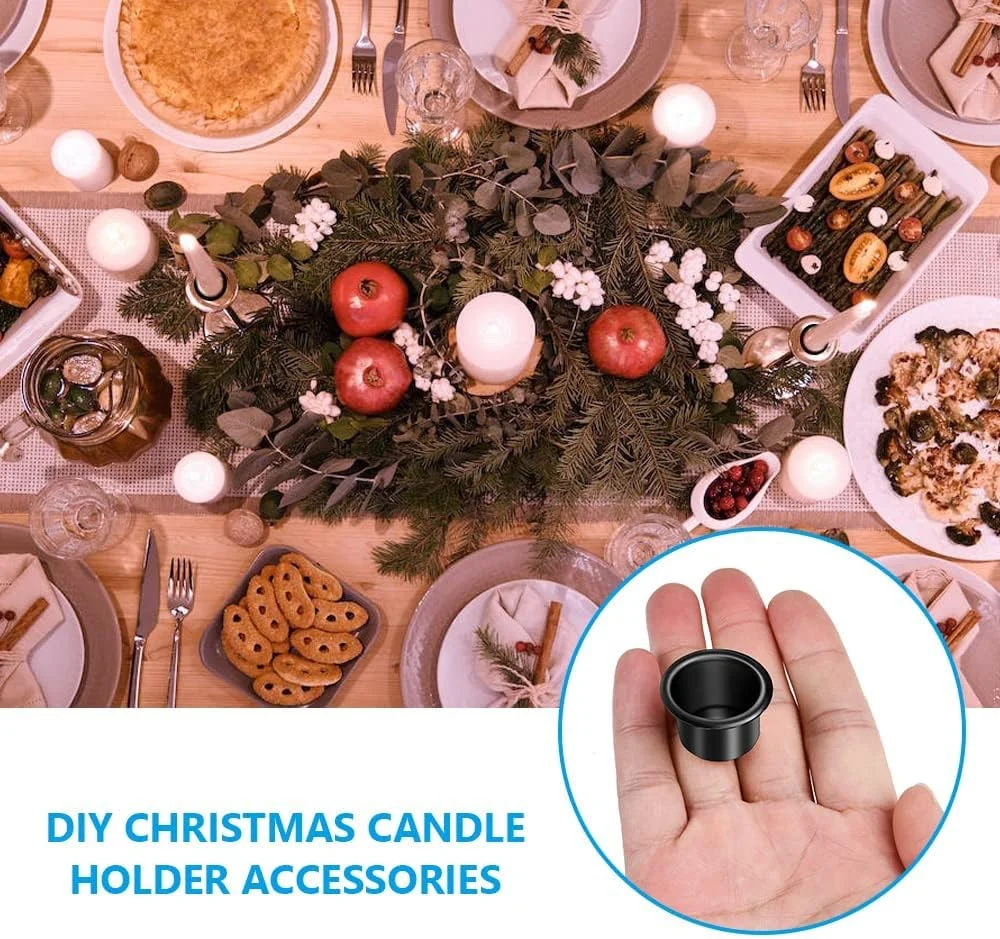 ست 30 عددی جاشمعی فلزی کوچک، فنجان های شمع آلومینیومی مشکی برای ساخت شمع DIY، جاشمعی های کوچک برای دکوراسیون منزل، تولد، شکرگزاری، روز ولنتاین، تزئینات کریسمس ست 30 عددی جاشمعی فلزی کوچک، فنجان های شمع آلومینیومی مشکی برای ساخت شمع DIY، جاشمعی های کوچک برای دکوراسیون منزل، تولد، شکرگزاری، روز ولنتاین، تزئینات کریسمس