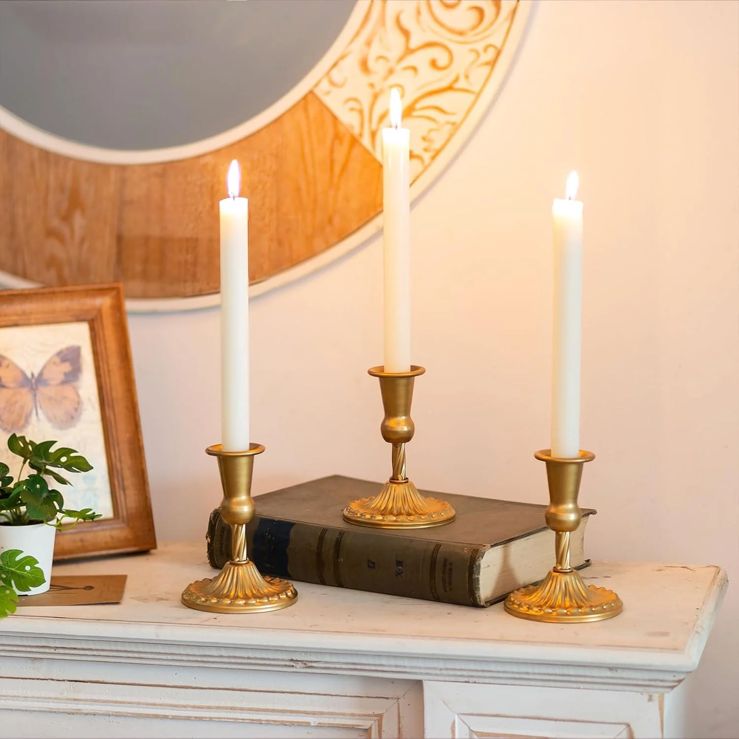 جاشمعی طلایی KASTWAVE، جاشمعی برنجی: 2 عدد جاشمعی مخروطی، جاشمعی برای شمعدان های باریک، جاشمعی طلایی مخروطی برای مهمانی عروسی، کریسمس، شومینه، دکوراسیون منزل جاشمعی طلایی KASTWAVE، جاشمعی برنجی: 2 عدد جاشمعی مخروطی، جاشمعی برای شمعدان های باریک، جاشمعی طلایی مخروطی برای مهمانی عروسی، کریسمس، شومینه، دکوراسیون منزل