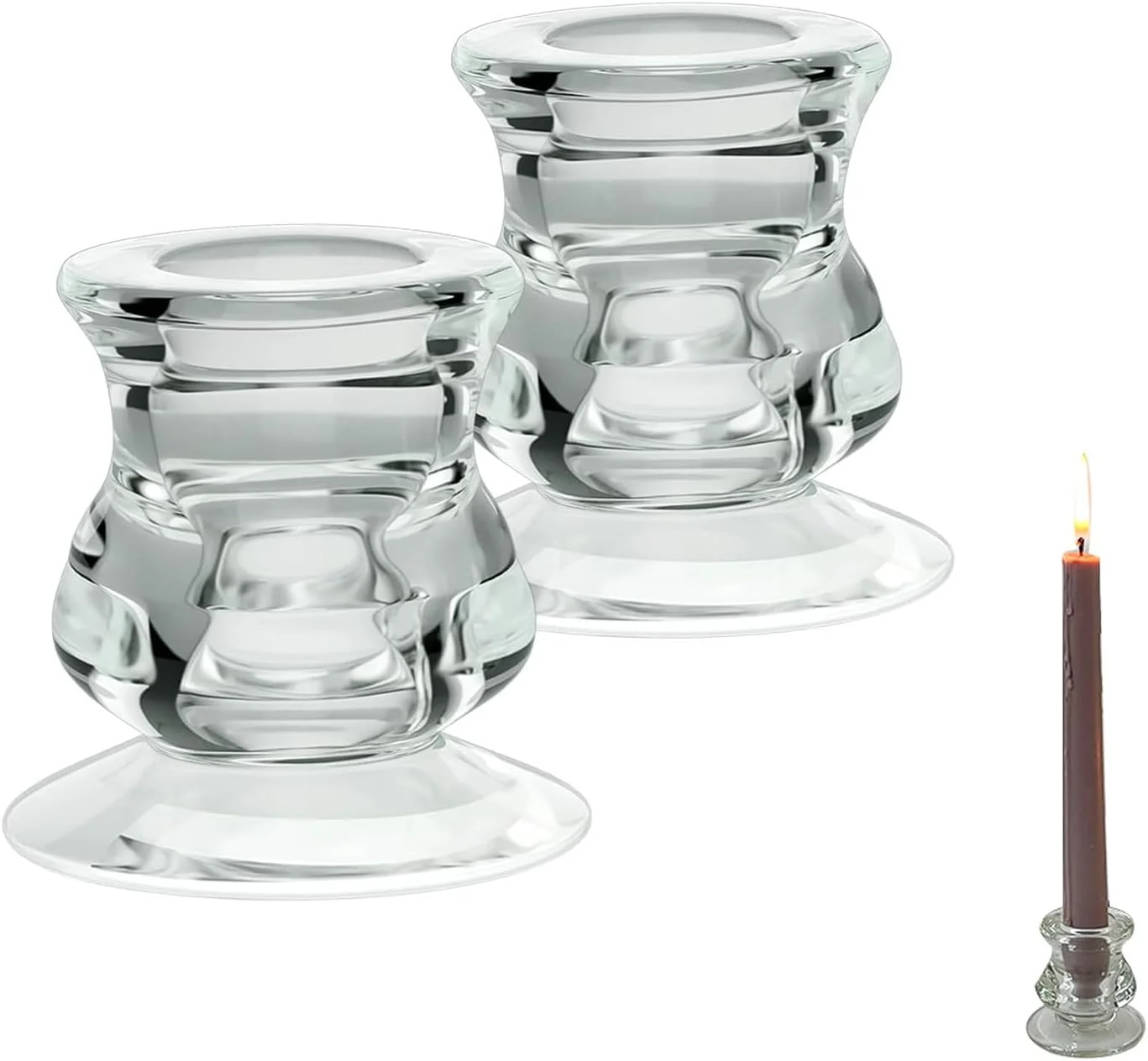 جاشمعی KASTWAVE برای شمع های مخروطی، شمعدان تزئینی میز عروسی، پنجره، دکوراسیون تعطیلات، 2 عدد جاشمعی شیشه ای شفاف مناسب برای شمع های استاندارد با قطر 1/2 اینچ، 2/3 اینچ، 3/4 اینچ، 4/5 اینچ، 7/8 اینچ جاشمعی KASTWAVE برای شمع های مخروطی، شمعدان تزئینی میز عروسی، پنجره، دکوراسیون تعطیلات، 2 عدد جاشمعی شیشه ای شفاف مناسب برای شمع های استاندارد با قطر 1/2 اینچ، 2/3 اینچ، 3/4 اینچ، 4/5 اینچ، 7/8 اینچ