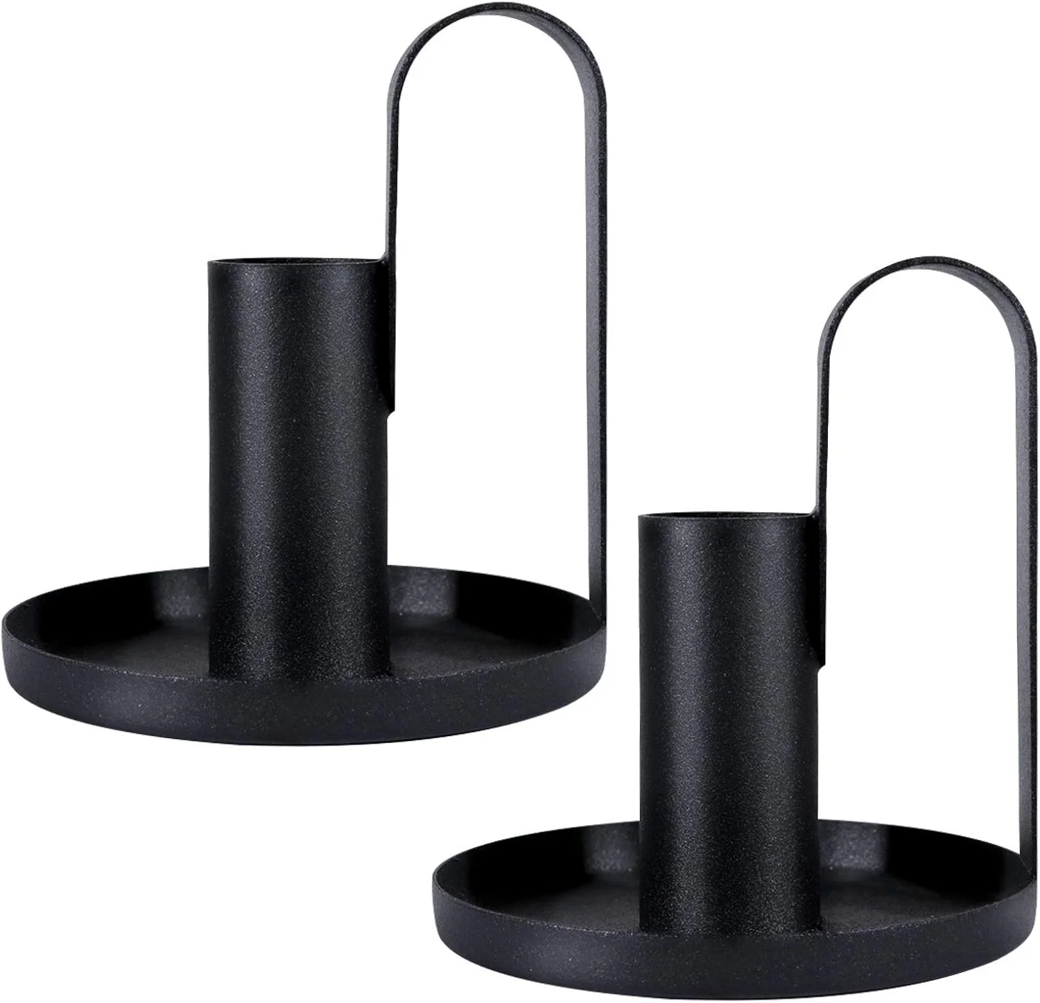 ست جا شمعی KASTWAVE، 2 عدد صفحه آهنی با دستگیره، پایه شمعدان برای شمع های باریک دیوالی، پایه شمعدان برای تزئین میز ناهار خوری جشن عروسی (مشکی) ست جا شمعی KASTWAVE، 2 عدد صفحه آهنی با دستگیره، پایه شمعدان برای شمع های باریک دیوالی، پایه شمعدان برای تزئین میز ناهار خوری جشن عروسی (مشکی)